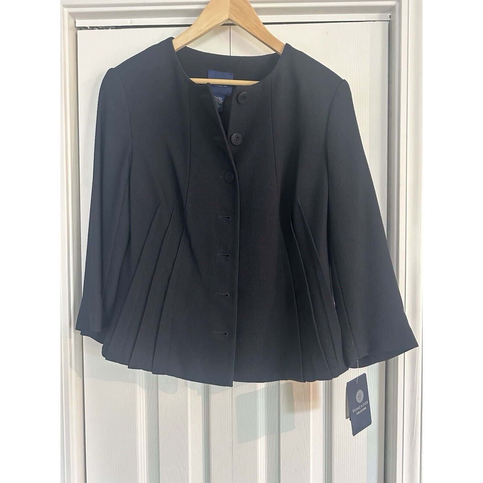 Other Doncaster Womens Navy Blue Jacket Blazer Size 8 New $495 Size M / US 6-8 / IT 42-44 - 2 Thumbnail