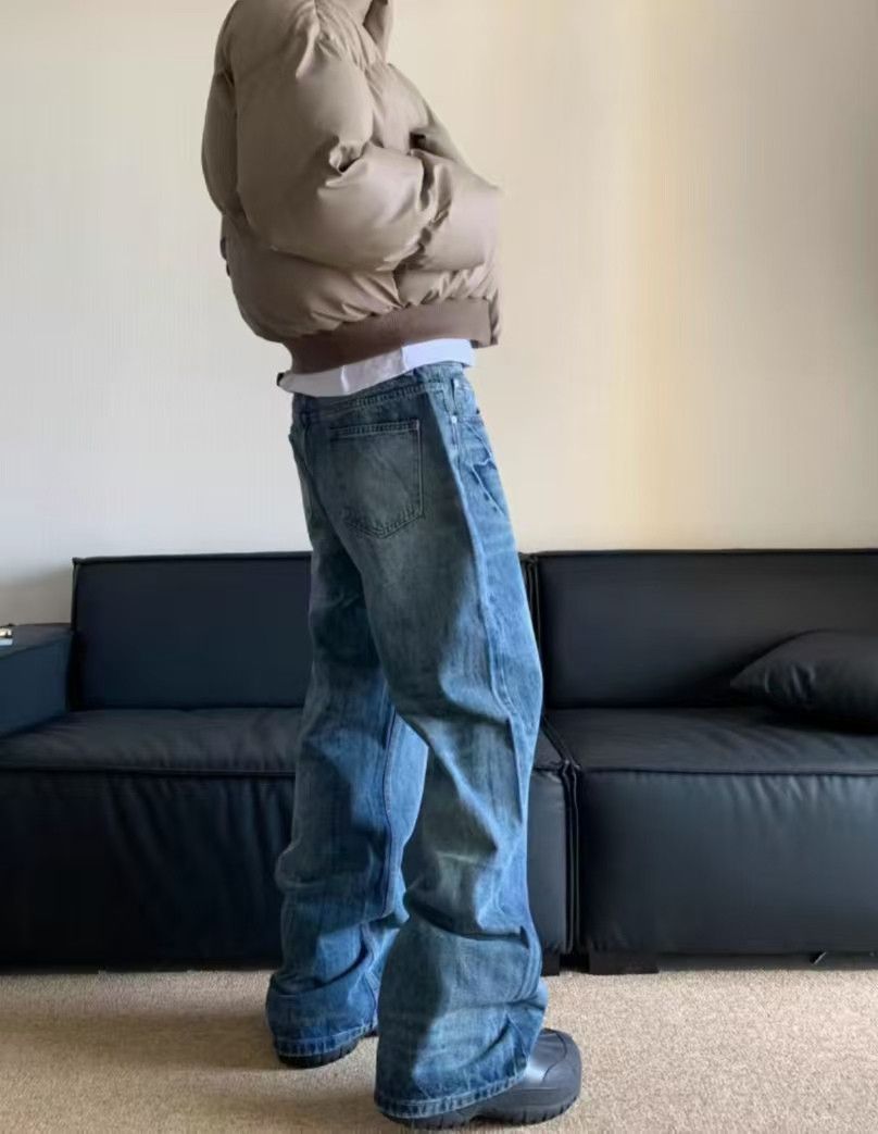 Japanese Brand × Jean Blue Washed Vintage Lightning Stripe Straight Jeans Size US 32 / EU 48 - 3 Thumbnail