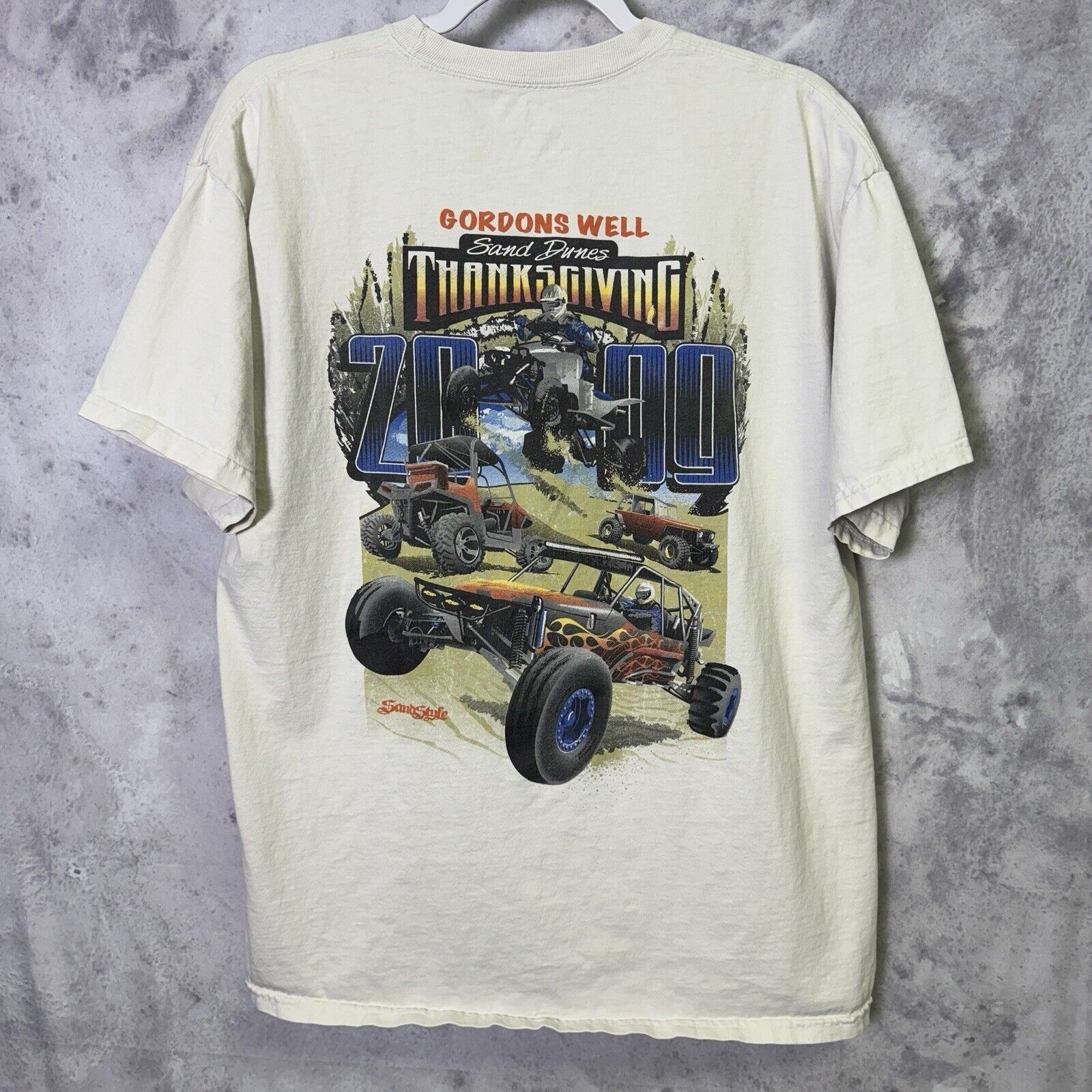 Vintage Gordon Wells Sand Dune Thanksgiving T Shirt Mens Large White Size US L / EU 52-54 / 3 - 1 Thumbnail