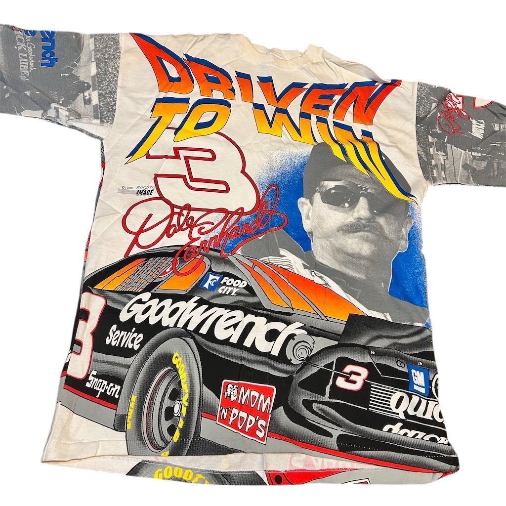 Chase Authentics Vintage 90s Dale Earnhardt AOP NASCAR RARE T-Shirt Large Size US L / EU 52-54 / 3 - 4 Thumbnail
