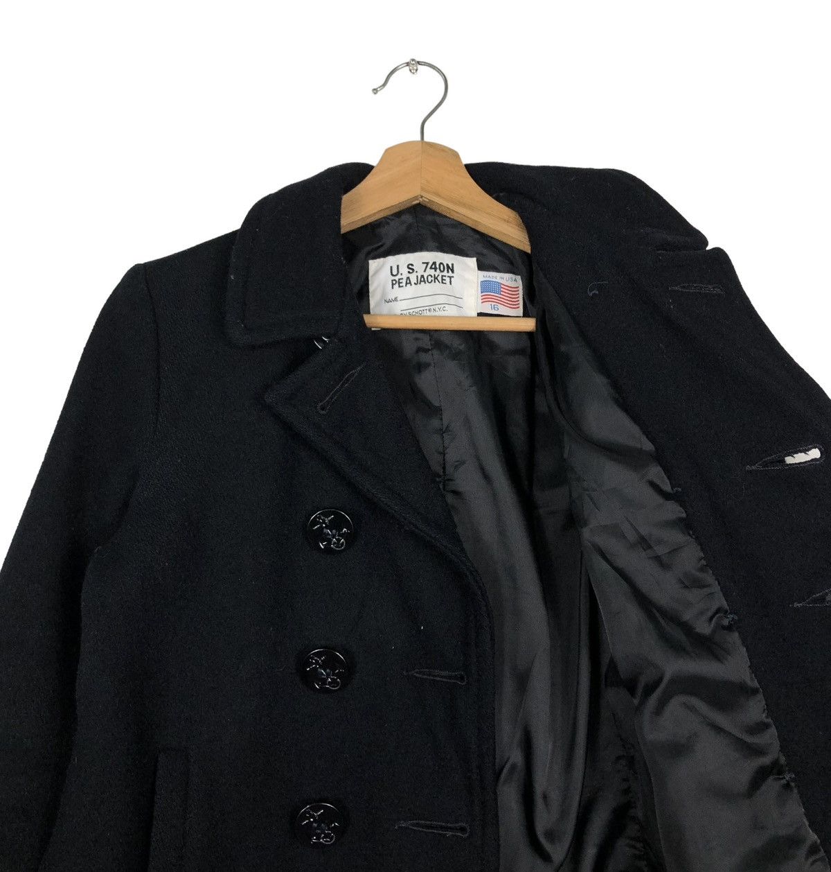Schott 🔥DOUBLE BREAST WOOL PEA JACKET US 740N SCHOTT USA Size US S / EU 44-46 / 1 - 12 Thumbnail