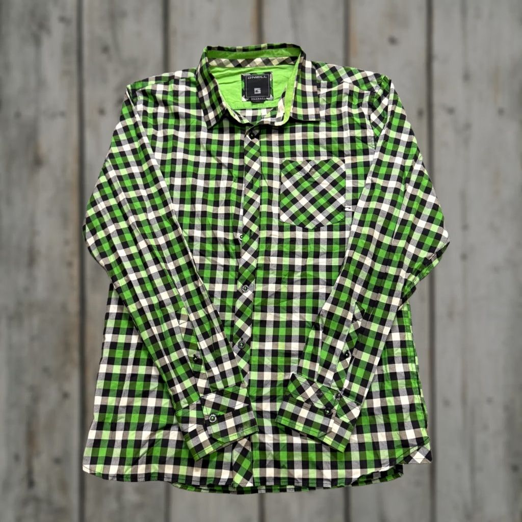 Vintage VINTAGE Unbranded Plaid Button Up Shirt XL Long Sleeve Green Black Striped Y2K Mens Size US XL / EU 56 / 4 - 1 Thumbnail