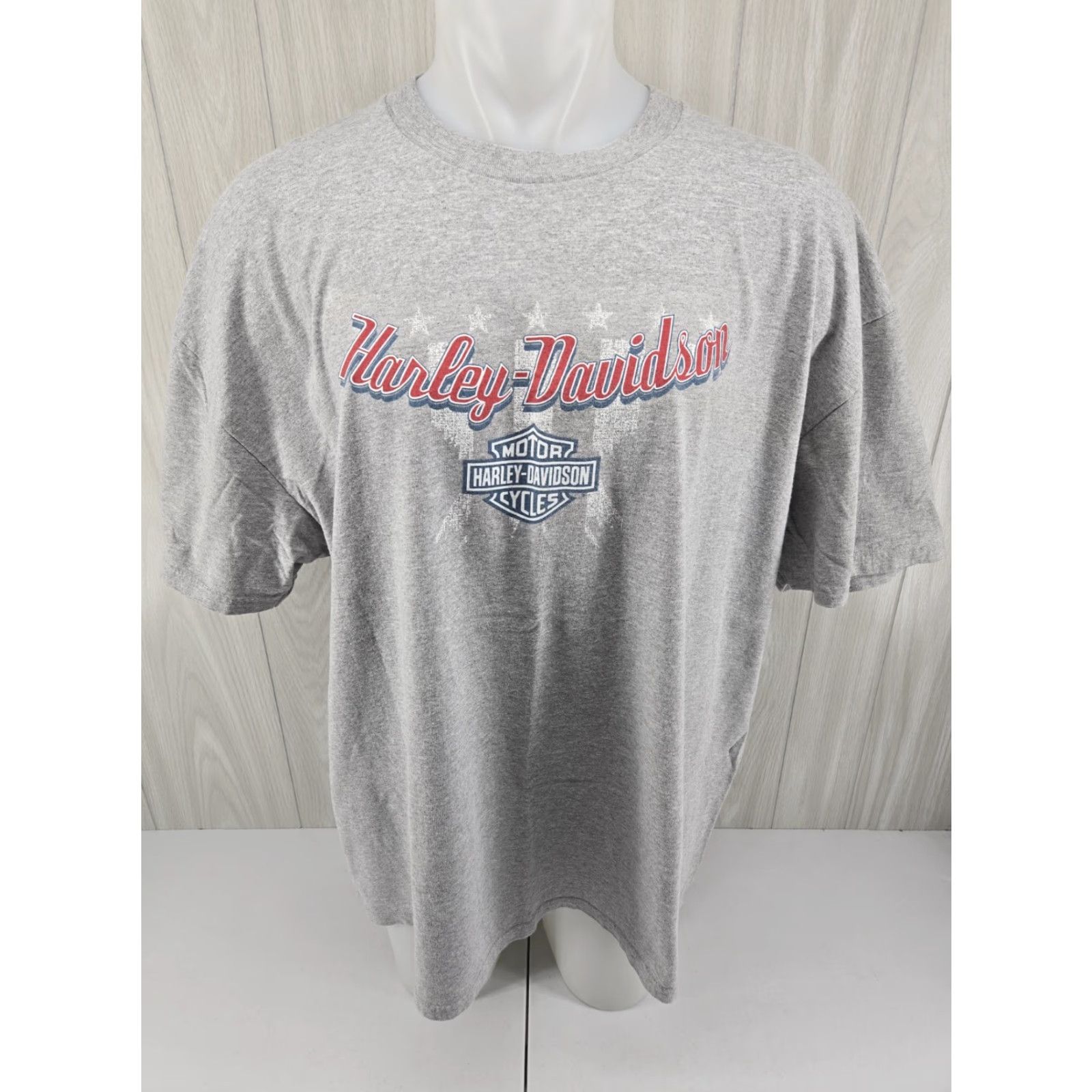 Harley Davidson VINTAGE Harley-Davidson Shirt Mens 3XL Gray Short Sleeve Size US 39 - 3 Thumbnail