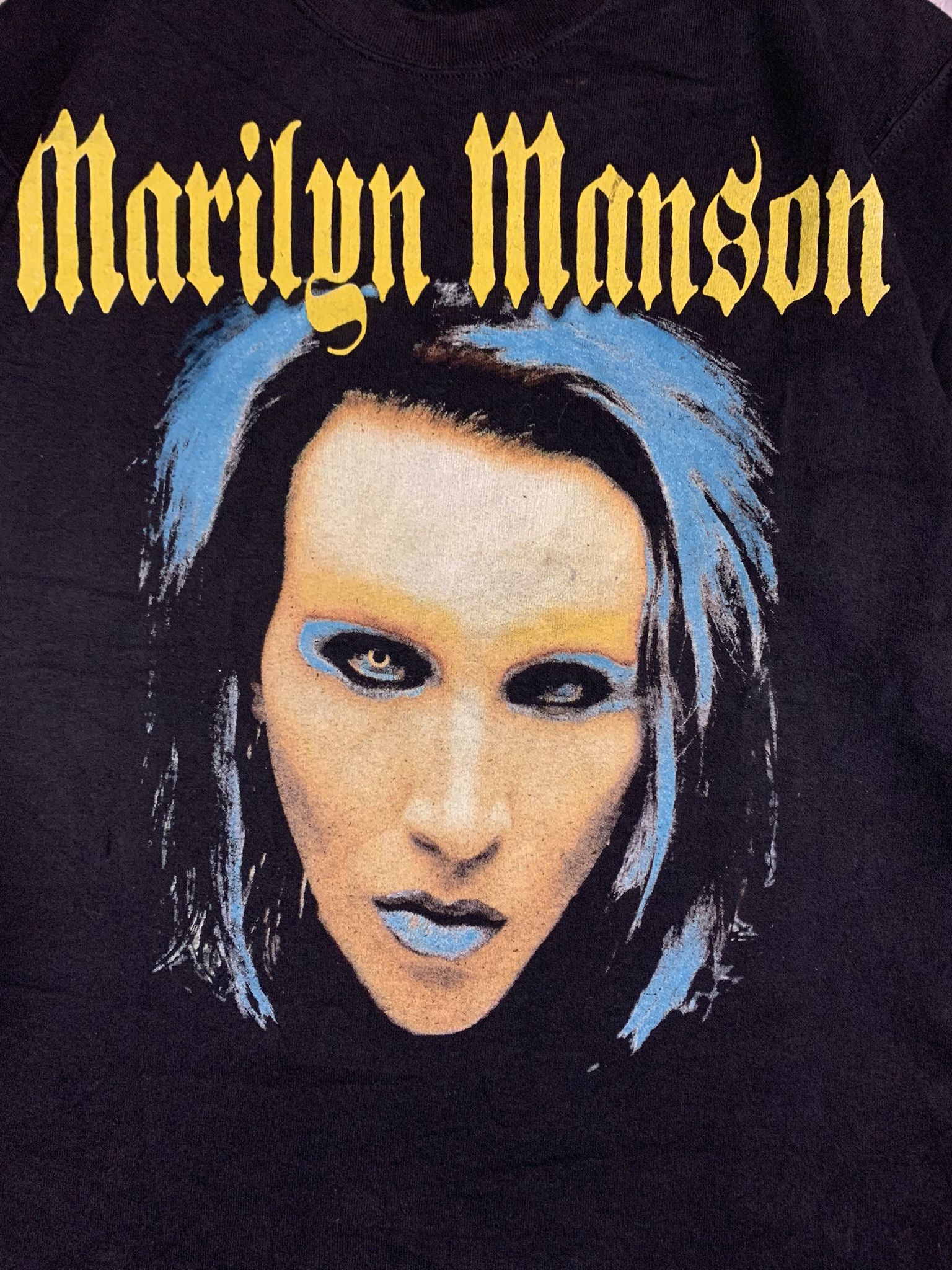 Fruit Of The Loom RARE 90's Marilyn Manson AOP Sweatshirt Size US M / EU 48-50 / 2 - 4 Thumbnail