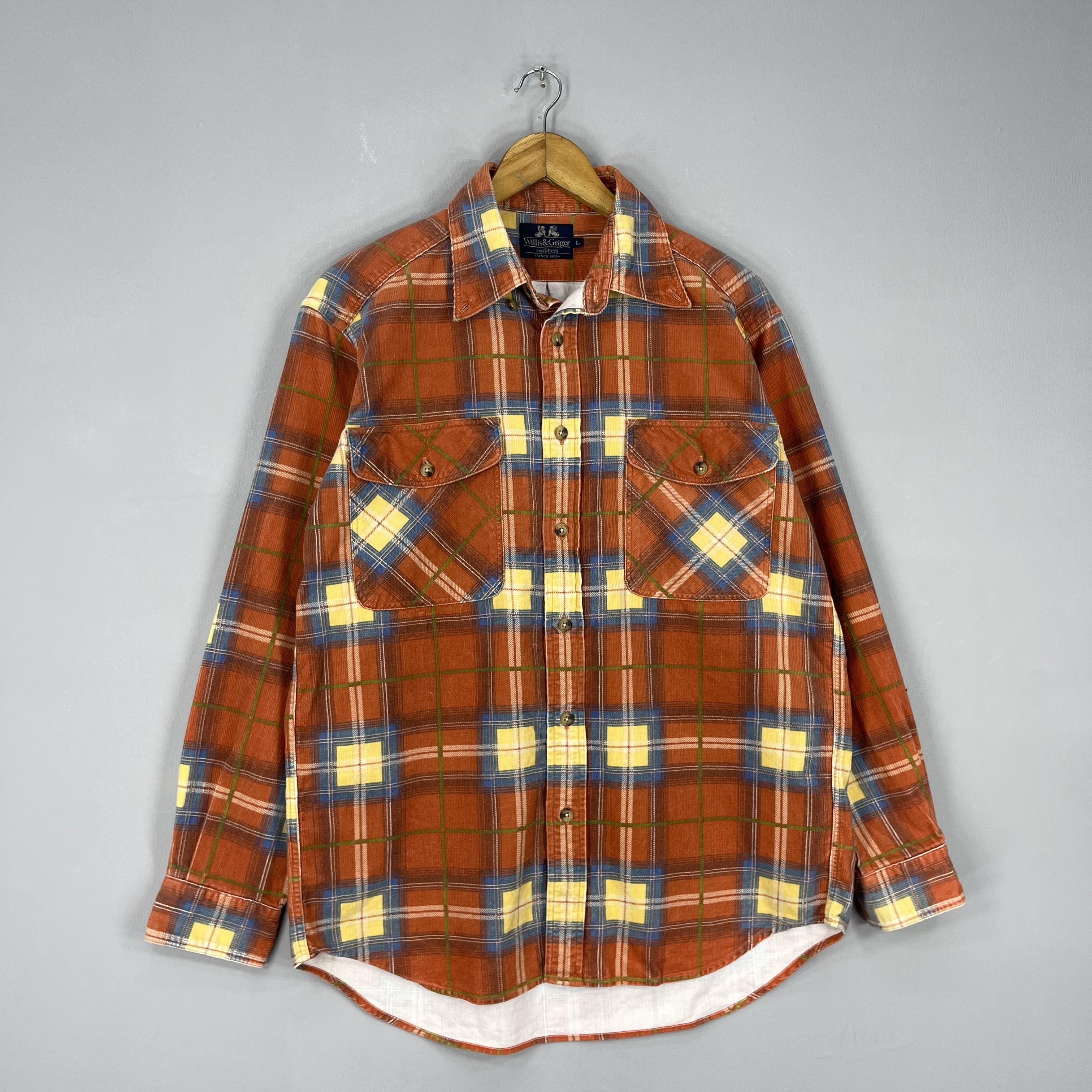 Flannel Vintage Y2K Plaid Checkered Tartan Orange Flannel Size US L / EU 52-54 / 3 - 3 Thumbnail