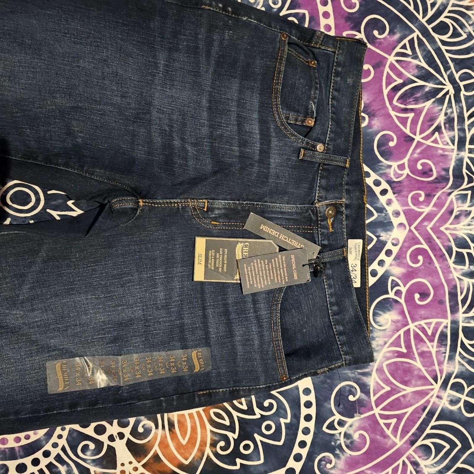 American Eagle Outfitters Cremieux s Men's Blue Denim 34x34 Jeans NWT Size US 34 / EU 50 - 5 Thumbnail