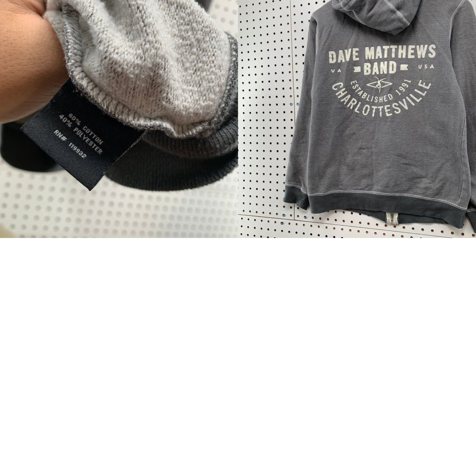 Vintage VINTAGE Dave Matthews Band Hoodie Sweatshirt Mens S Gray Music Charlottesville Size US S / EU 44-46 / 1 - 9 Thumbnail