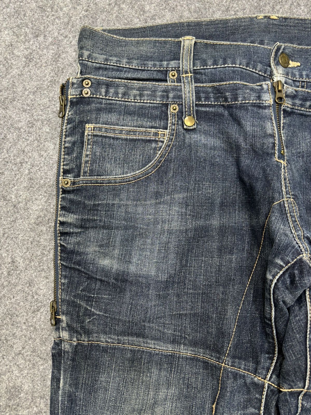 PPFM 💥Archival Style💥PPFM Double Waist Sick Design Jeans F628 Size US 35 - 5 Thumbnail