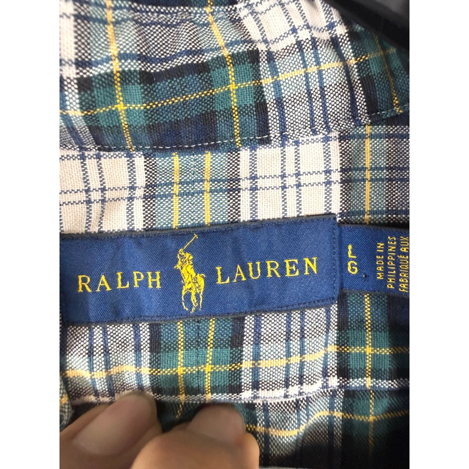Polo Ralph Lauren Polo Ralph Lauren Shirt Mens L Green White Plaid Button Down Long Sleeve Size US L / EU 52-54 / 3 - 7 Thumbnail