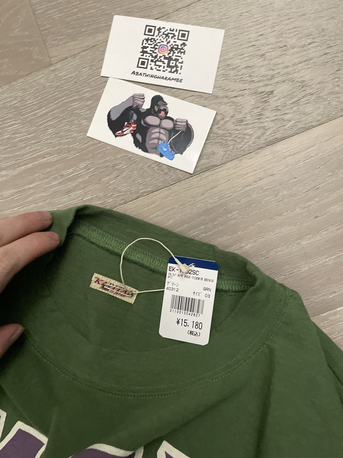 Kapital Kapital Denim Repair Huge Jersey T-Shirt 'Green' Size US XXL / EU 58 / 5 - 3 Thumbnail