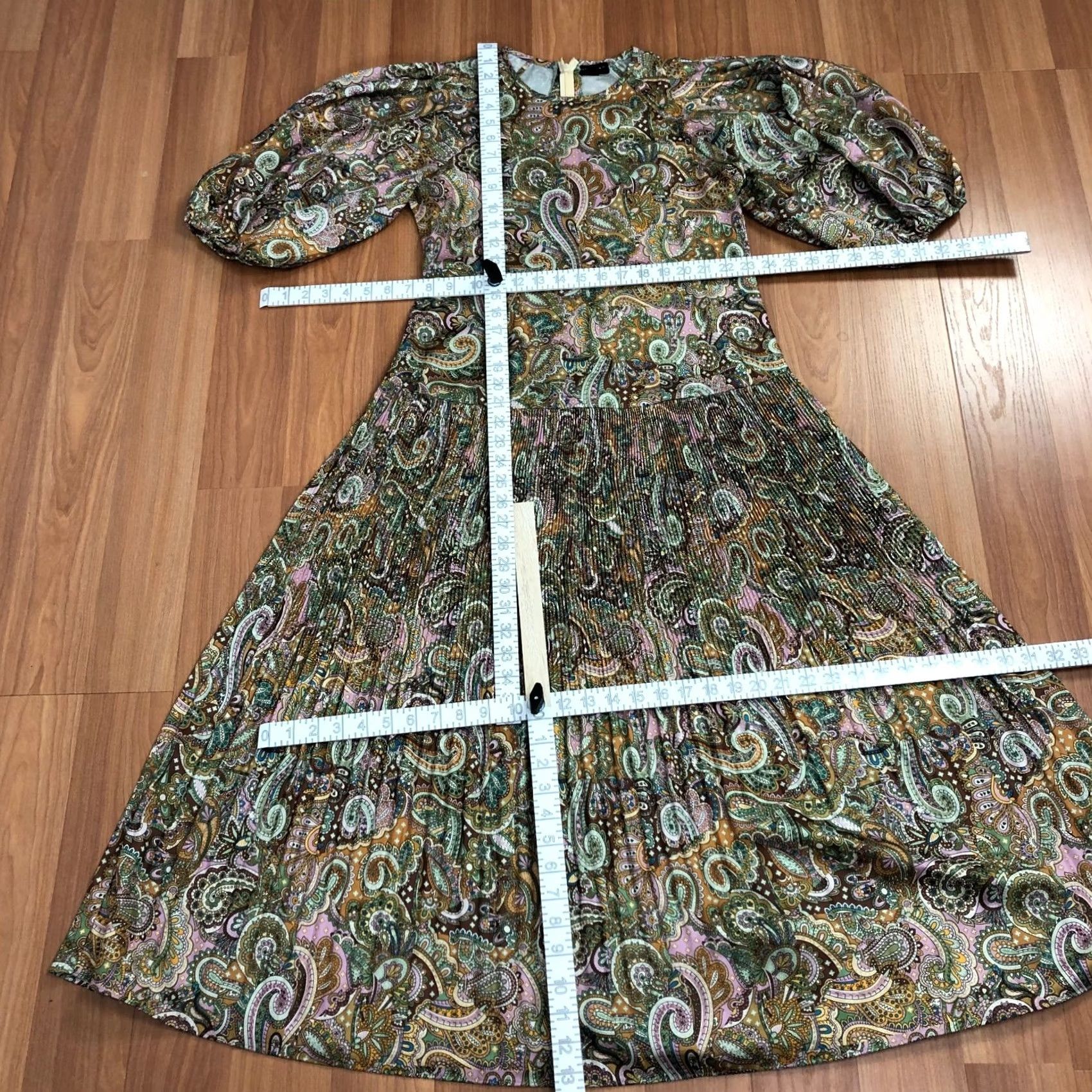 Vintage VINTAGE Current Air XS Paisley BOHO Festival Bishop Sleeve Ruffled 49 Inch Dress MINT Size XS / US 0-2 / IT 36-38 - 6 Thumbnail