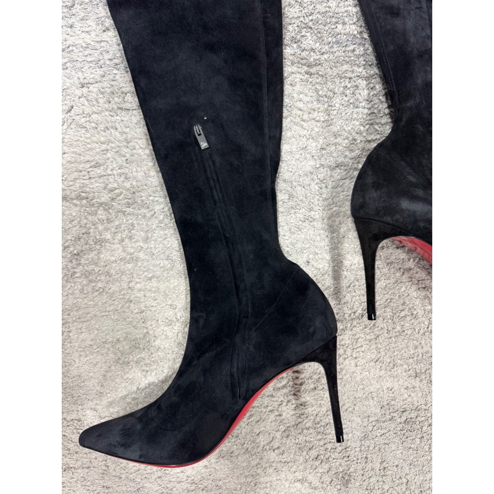Christian Louboutin Christian Louboutin Kate Botta Alta 85 Black Suede OTK Knee Size US 8.5 / IT 38.5 - 16 Thumbnail