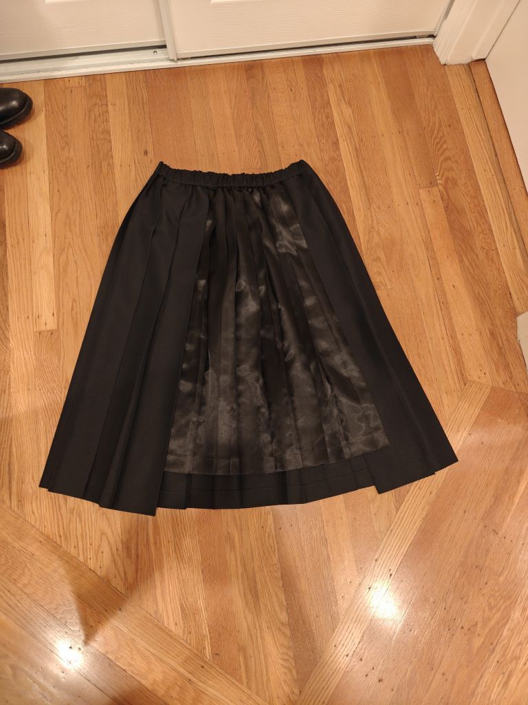 Comme des Garcons Black Black cdg black pleated midi skirt Size US 34 / EU 50 - 1 Thumbnail