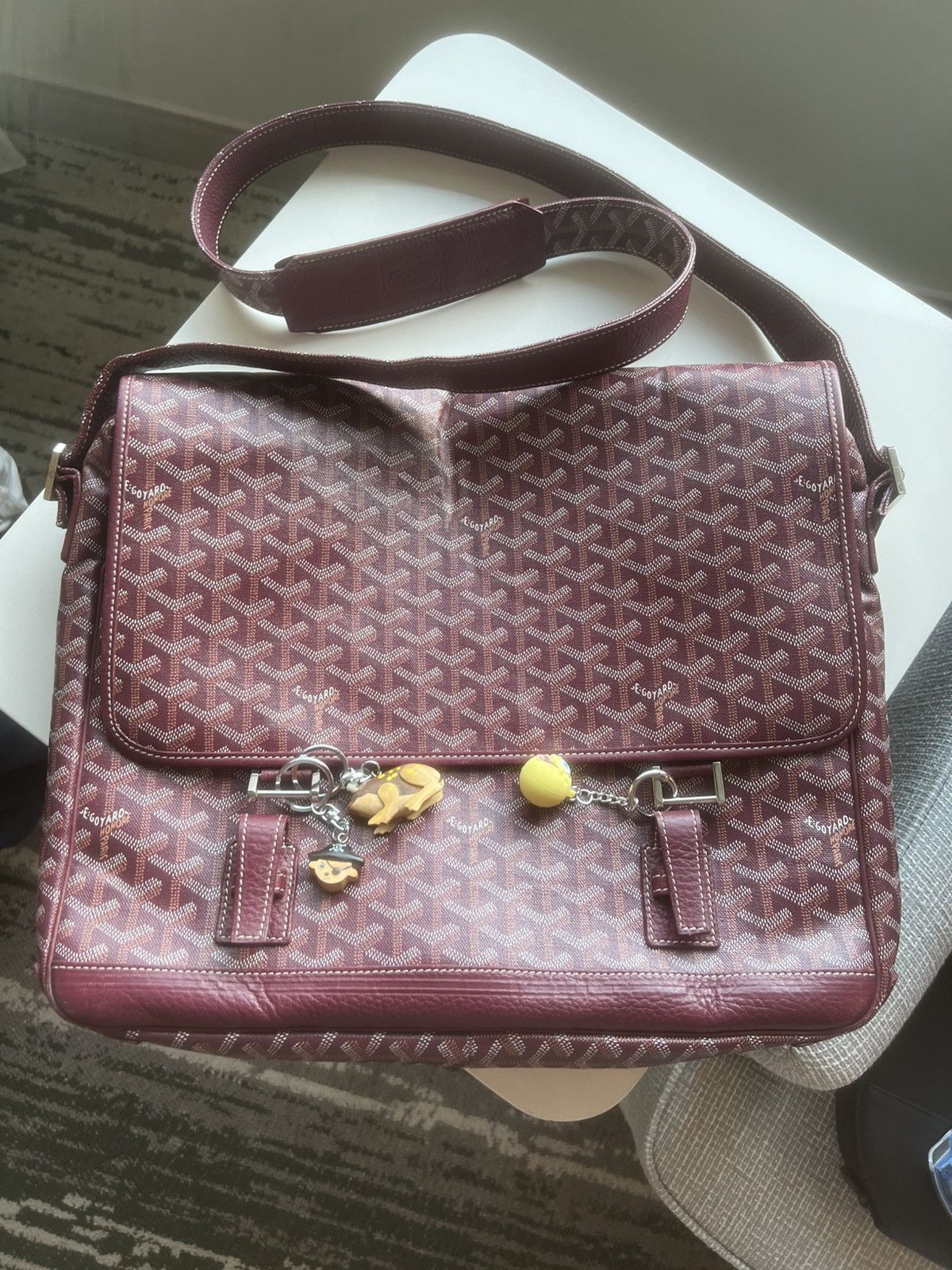 Goyard Goyard 2012 Burgundy Grand Bleu GM Messenger Bag Size ONE SIZE - 1 Thumbnail