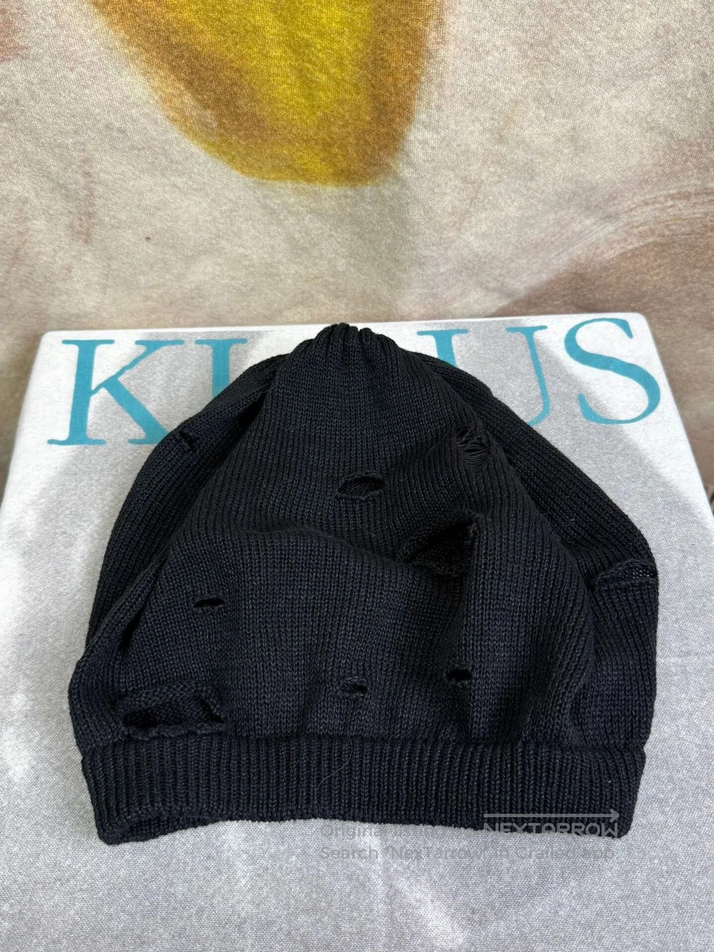 Yohji Yamamoto Yohji Yamamoto Distressed Black Beanie. Size ONE SIZE - 3 Thumbnail