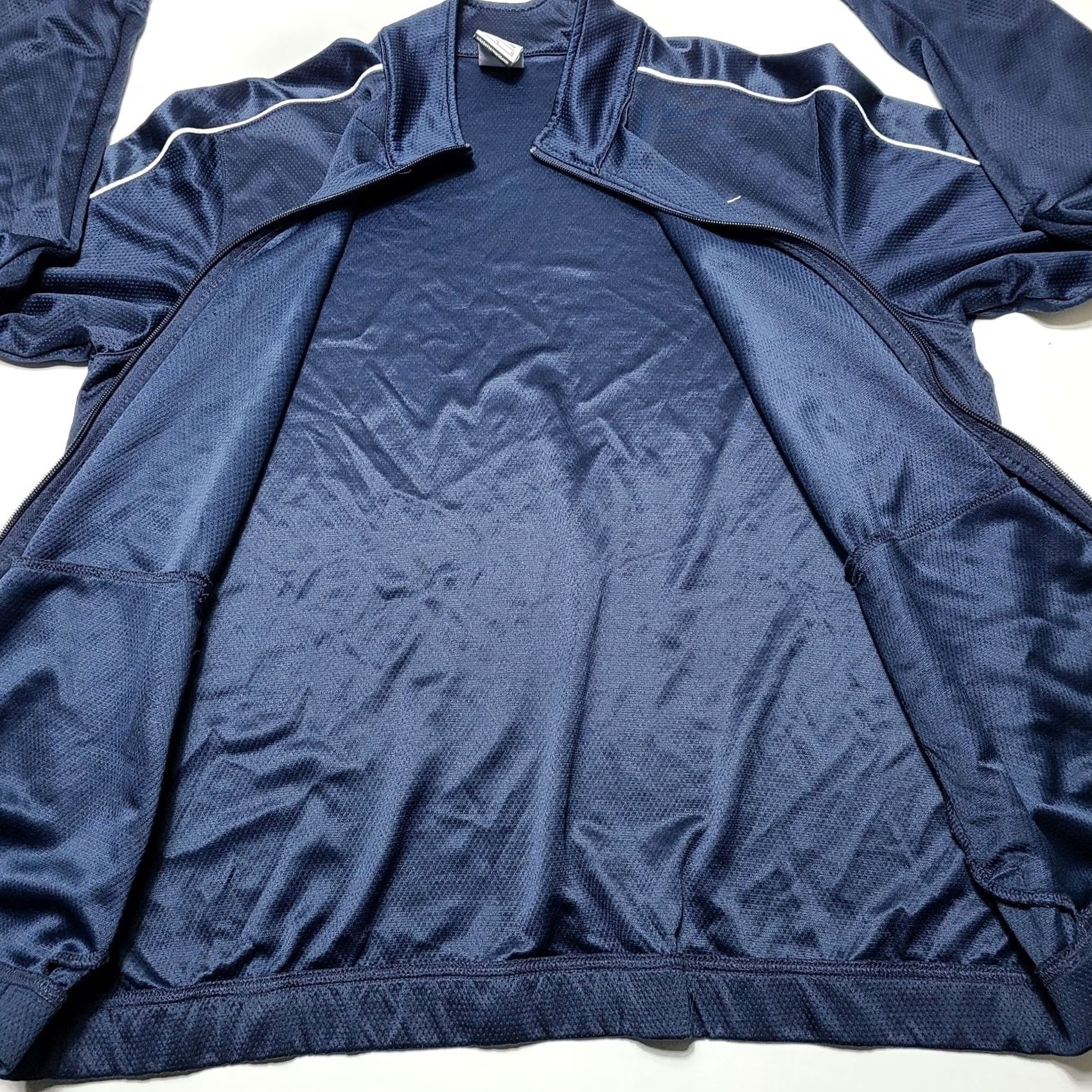 Nike VINTAGE Nike Dri-FIT Navy Blue Full Zip Men’s Large Track Jacket Y2k Track Jacket Men L Navy Blue Dri-FIT Athletic Mens Size US L / EU 52-54 / 3 - 3 Thumbnail