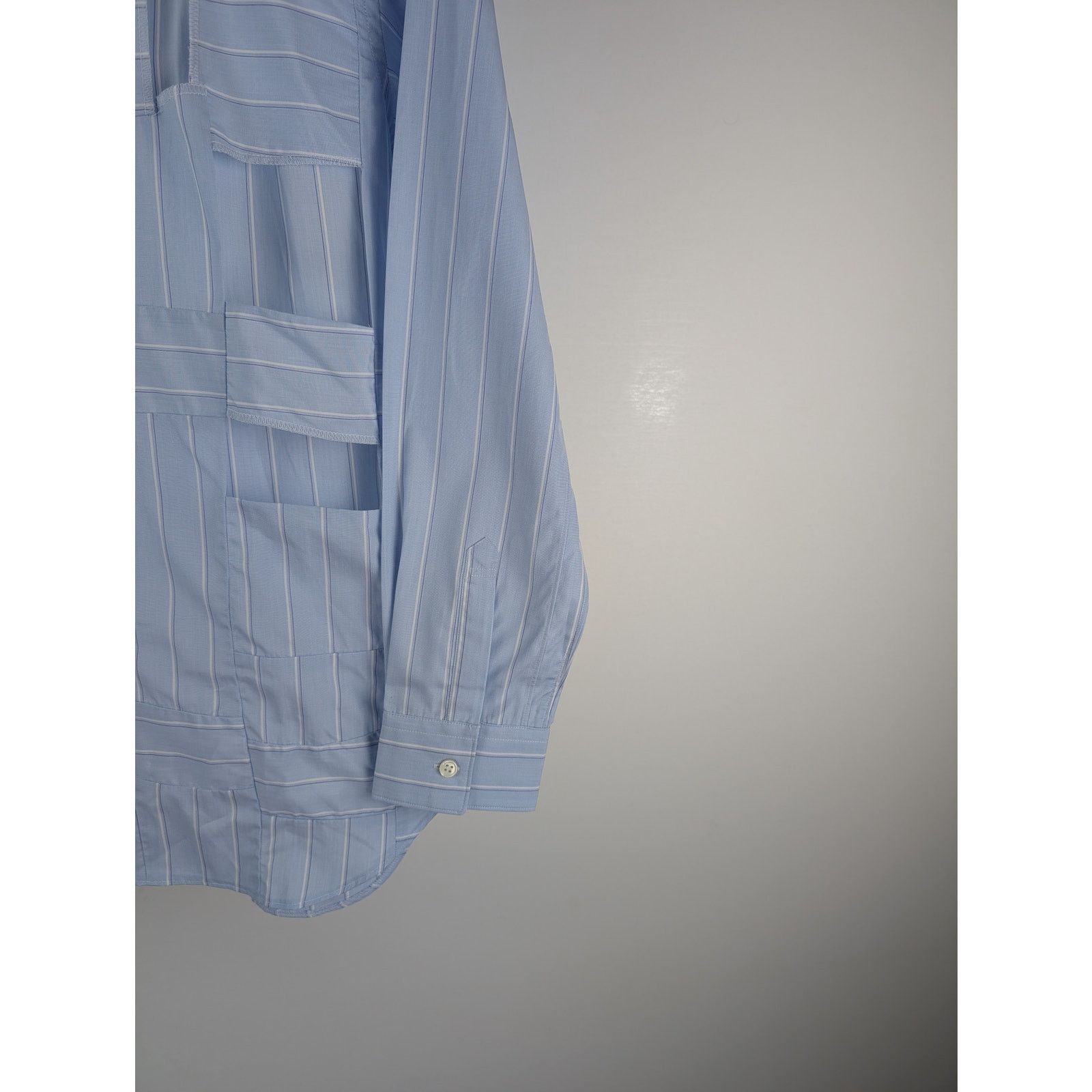 Comme des Garcons o1rshd1 Blue Cutout Patchwork Button Up Shirt in Light Blue Size US S / EU 44-46 / 1 - 4 Thumbnail