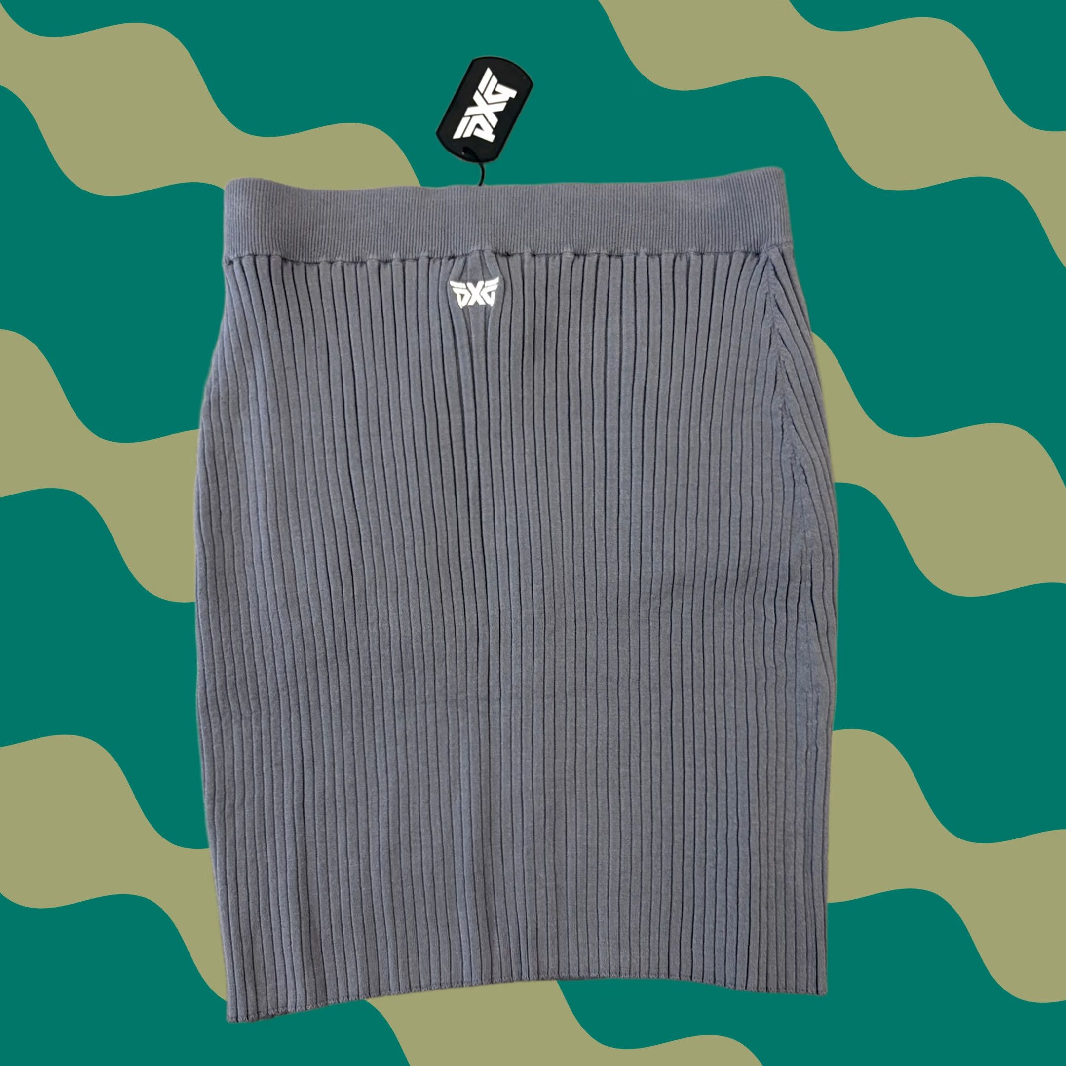 Vintage VINTAGE Y2K Pxg Parsons Golf Grey Knit Contrast Stretch Button Skirt Large NWT Women Short A-Line Skirt, Mens? Size 36" / US 14 / IT 50 - 1 Thumbnail