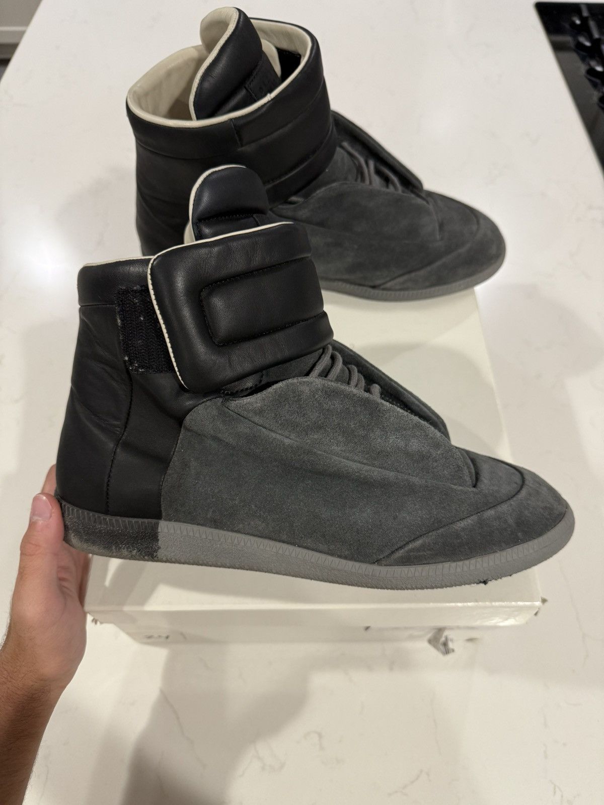 Baskets Maison Margiela Future – Taille 41 (US 8) – Cuir Noir – Fabriquées En Italie – Occasion Excellent état