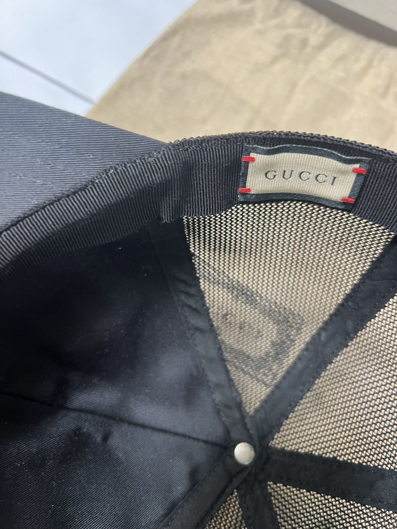 Gucci Gucci Embroidered Logo Baseball Cap Black/Red size m Size ONE SIZE - 4 Thumbnail