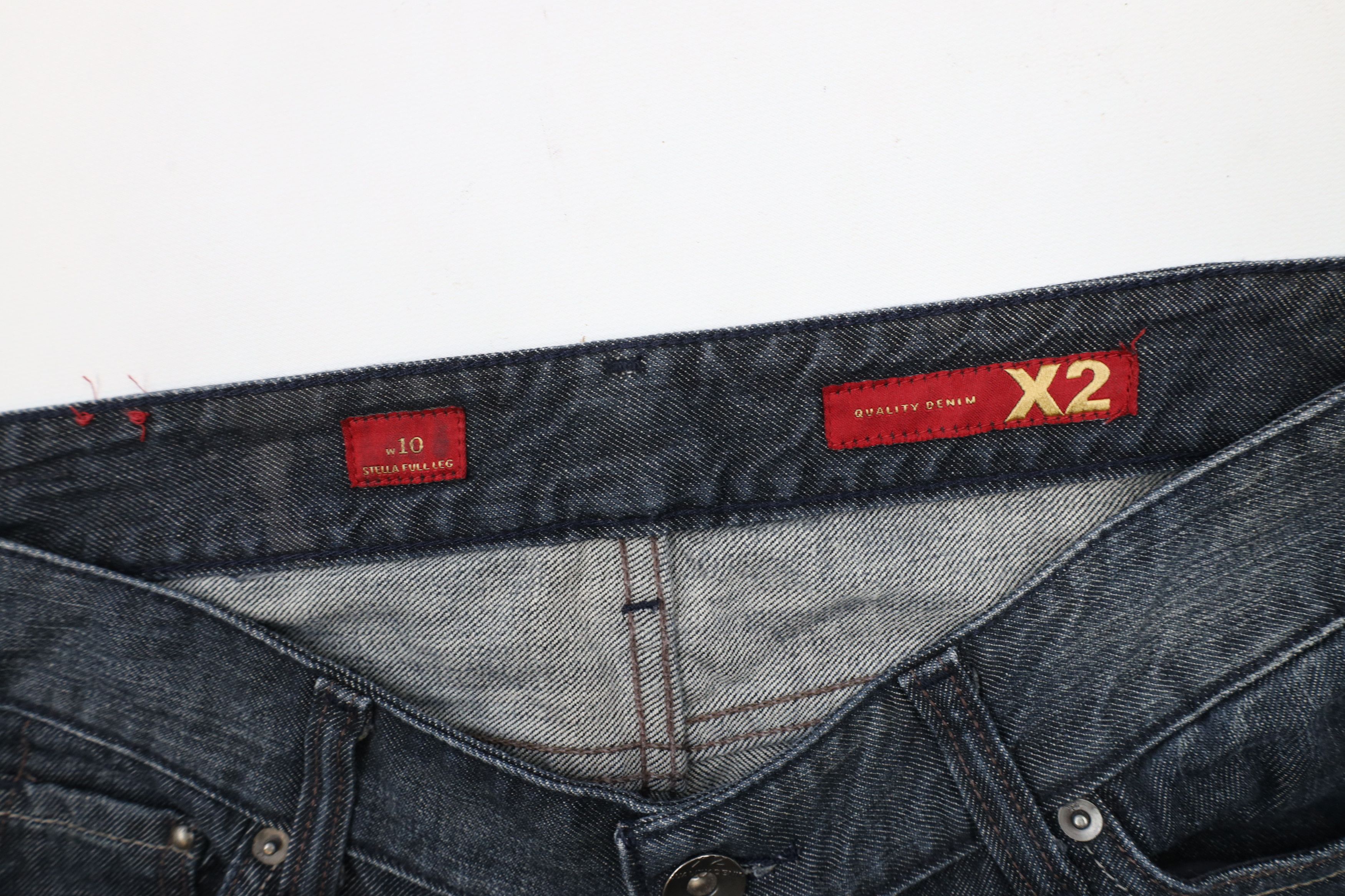 Express × Vintage Vintage Y2K Express X2 Full Leg Flared Stretch Denim Jeans Size 30" / US 8 / IT 44 - 7 Thumbnail