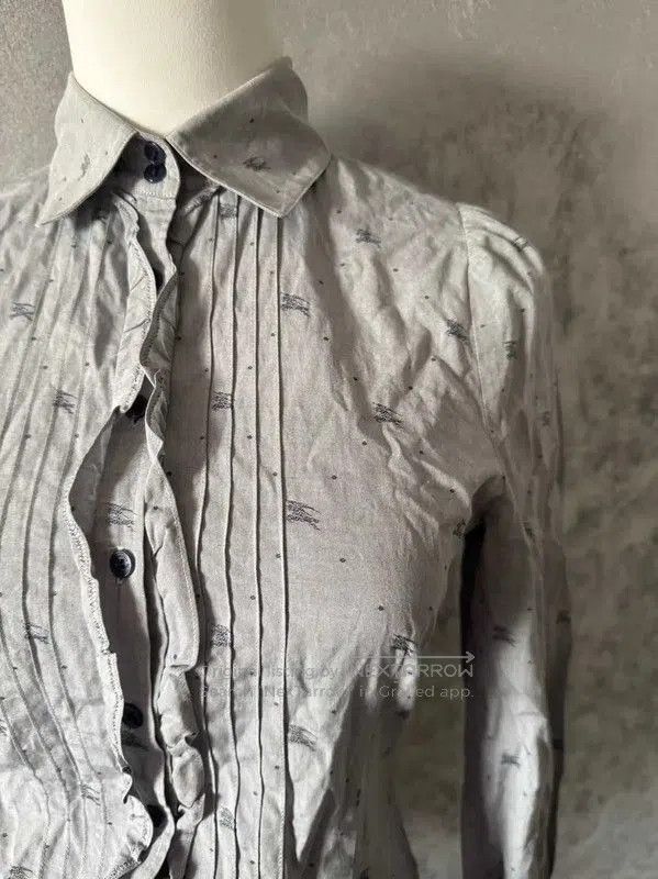 Burberry Burberry Gray Cotton Long Sleeve Shirt. Size M / US 6-8 / IT 42-44 - 3 Thumbnail