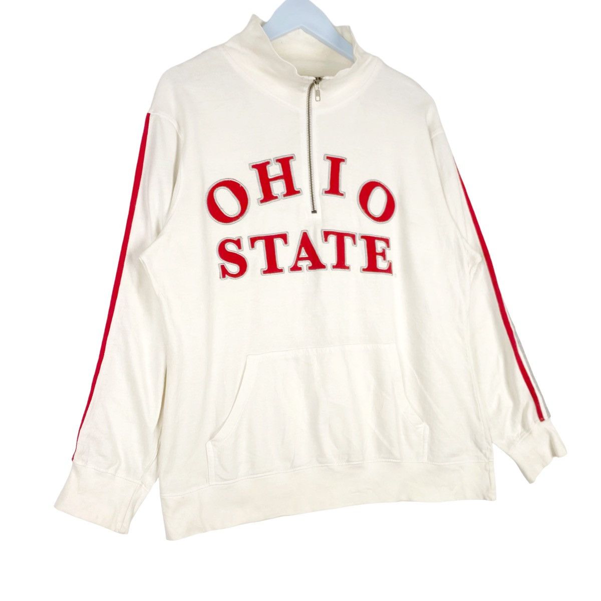 Vintage Vintage Ohio State Quater Zip Sweatshirt White Red Size US L / EU 52-54 / 3 - 6 Thumbnail