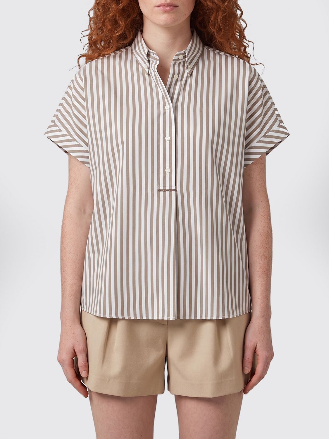 Brunello Cucinelli Brunello Cucinelli Shirt Woman Brown Size XS / US 0-2 / IT 36-38 - 1 Thumbnail