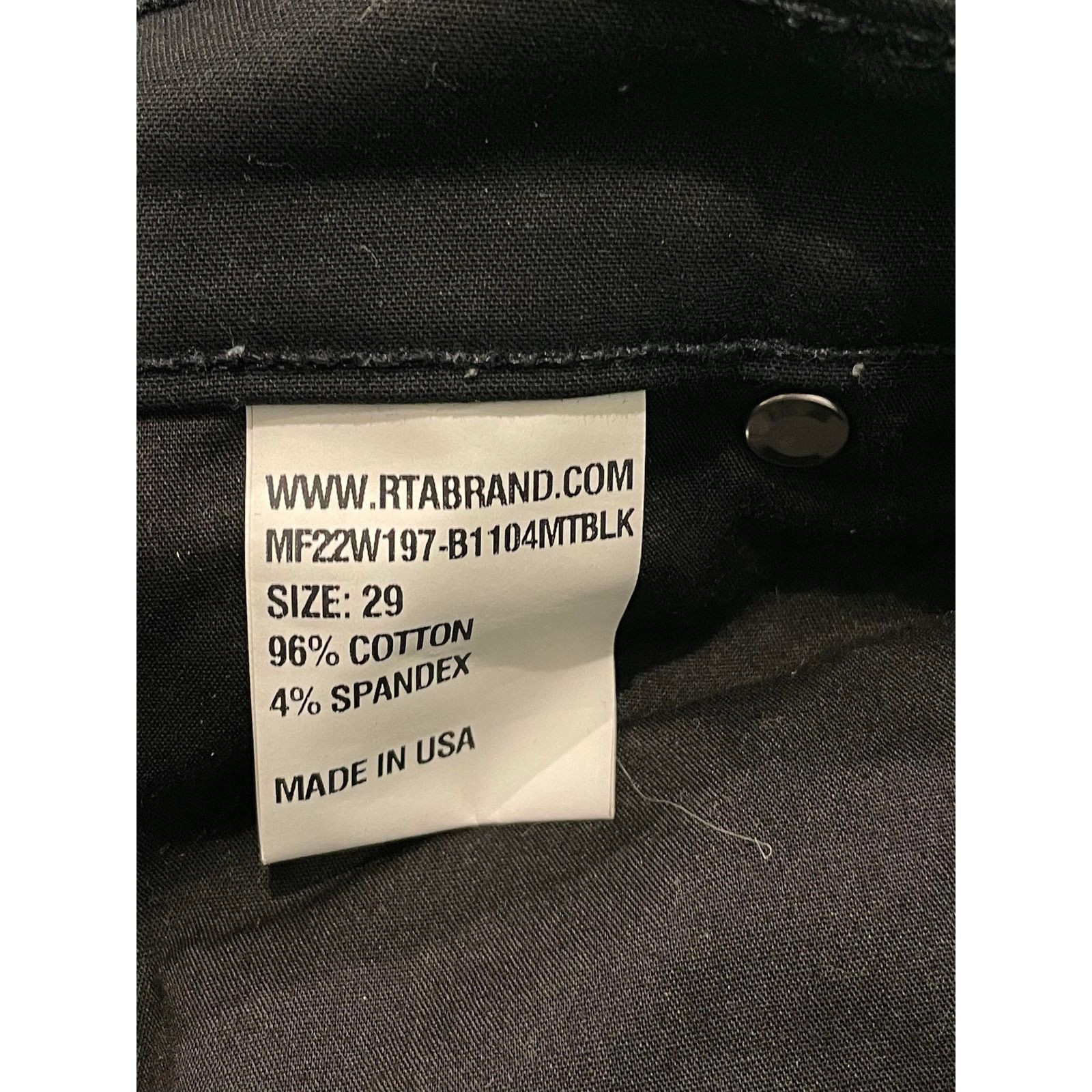 Rta RTA Jeans Black Yellow Size US 29 - 8 Thumbnail