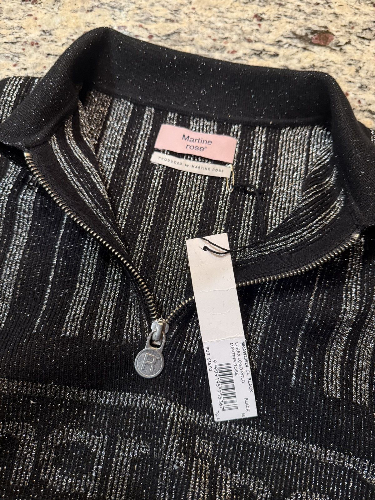 Martine Rose Martine Rose Lurex Logo Polo Zip Sweater Size US L / EU 52-54 / 3 - 5 Thumbnail
