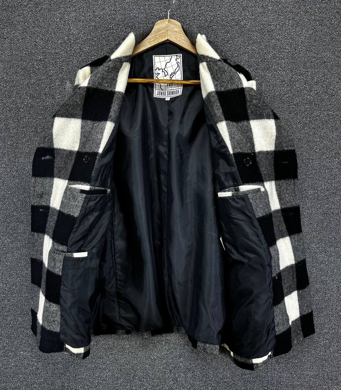 Junko Shimada Junko Shimada Japanese Designer Shadow Plaid Wool Jacket Size US M / EU 48-50 / 2 - 6 Thumbnail