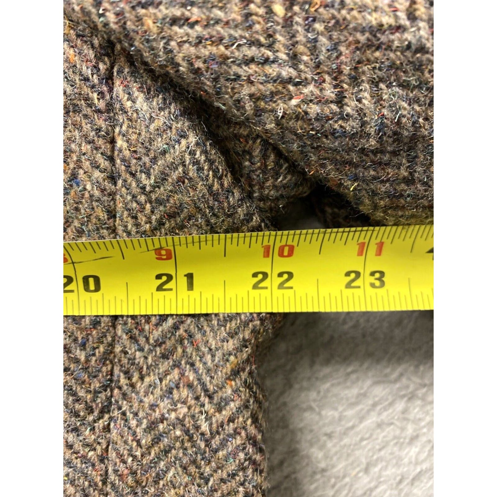 Levi's VINTAGE Levi Strauss Blazer 44 Brown Herringbone Wool Classic Tuxedo Mid-Length Mens Size 44R - 3 Thumbnail