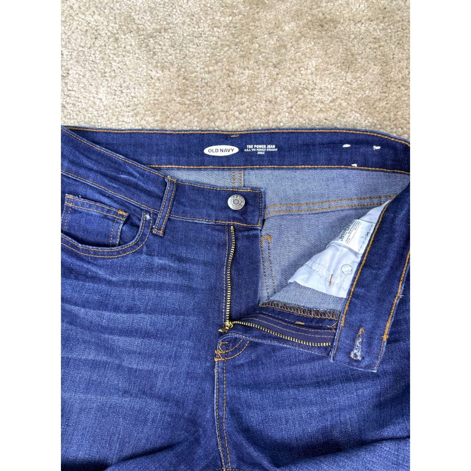 Old Navy Old Navy The Power Jean Womens sz 2 Blue Denim Jeans Ankle Raw Hem Size 26" / US 2 / IT 38 - 3 Thumbnail