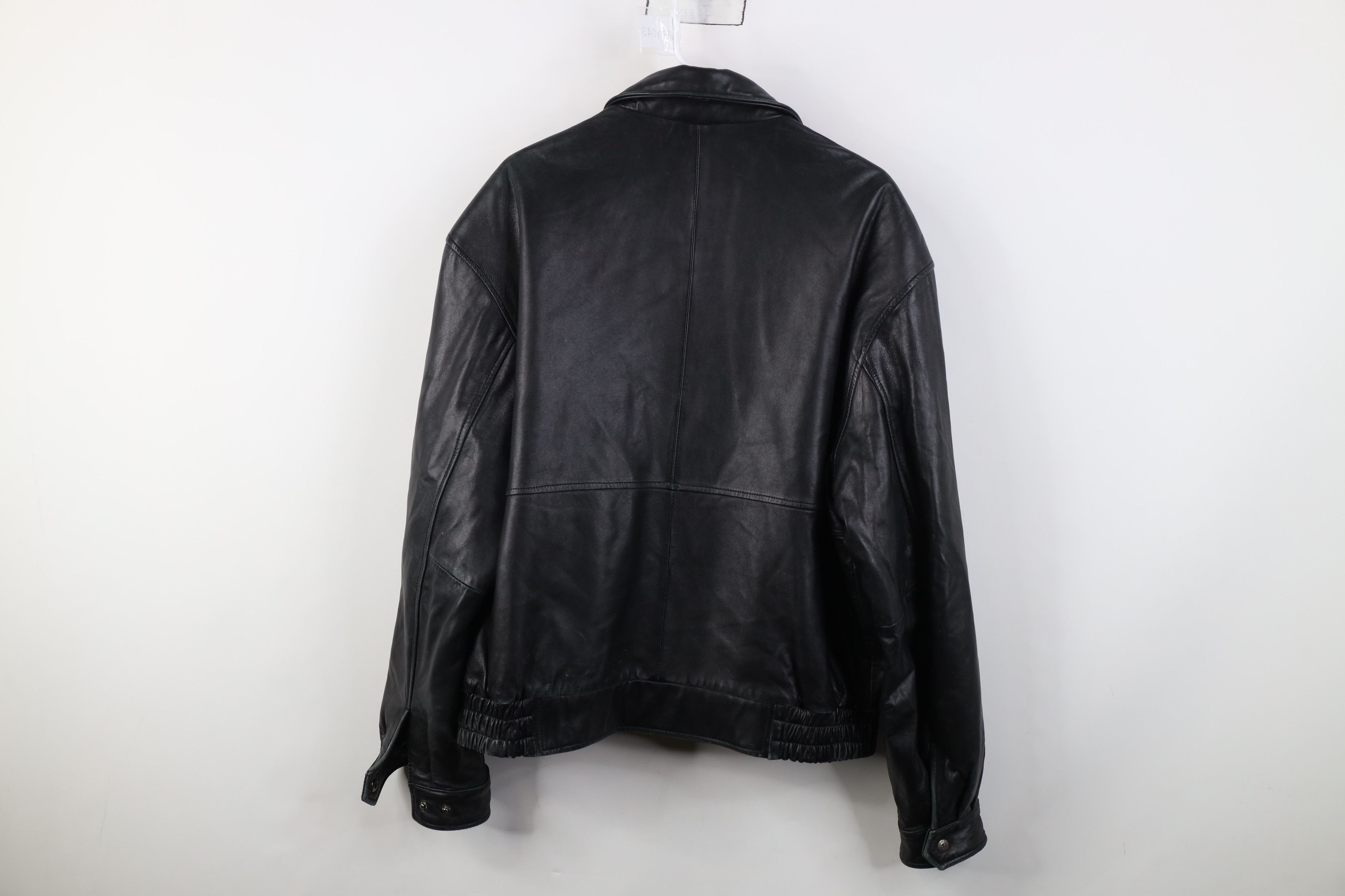 Vintage Vintage 90s Streetwear Soft Leather Bomber Jacket Black Size US L / EU 52-54 / 3 - 14 Thumbnail
