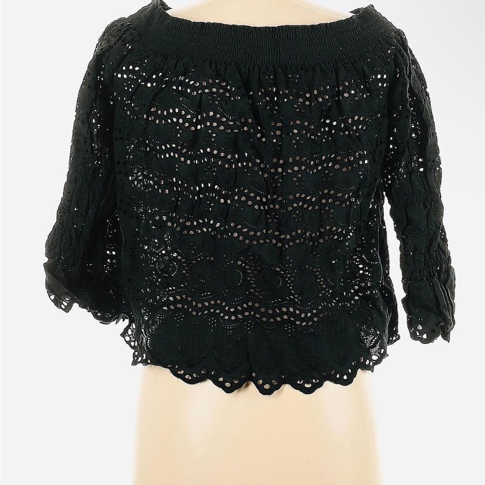 Designer LoveShackFancy Xs eyelet off the shoulder top Size XS / US 0-2 / IT 36-38 - 2 Thumbnail