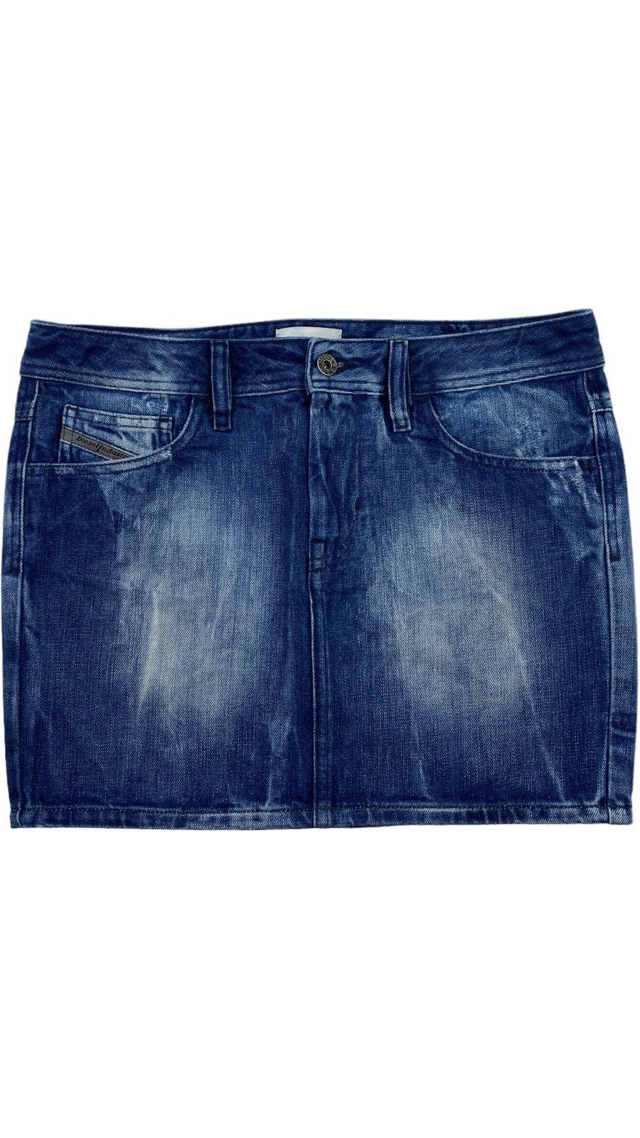 Diesel 🔥LASTDROP🔥 Y2K Diesel Washed Denim Jeans Sequined Mini Skirt Size 30" / US 8 / IT 44 - 2 Thumbnail