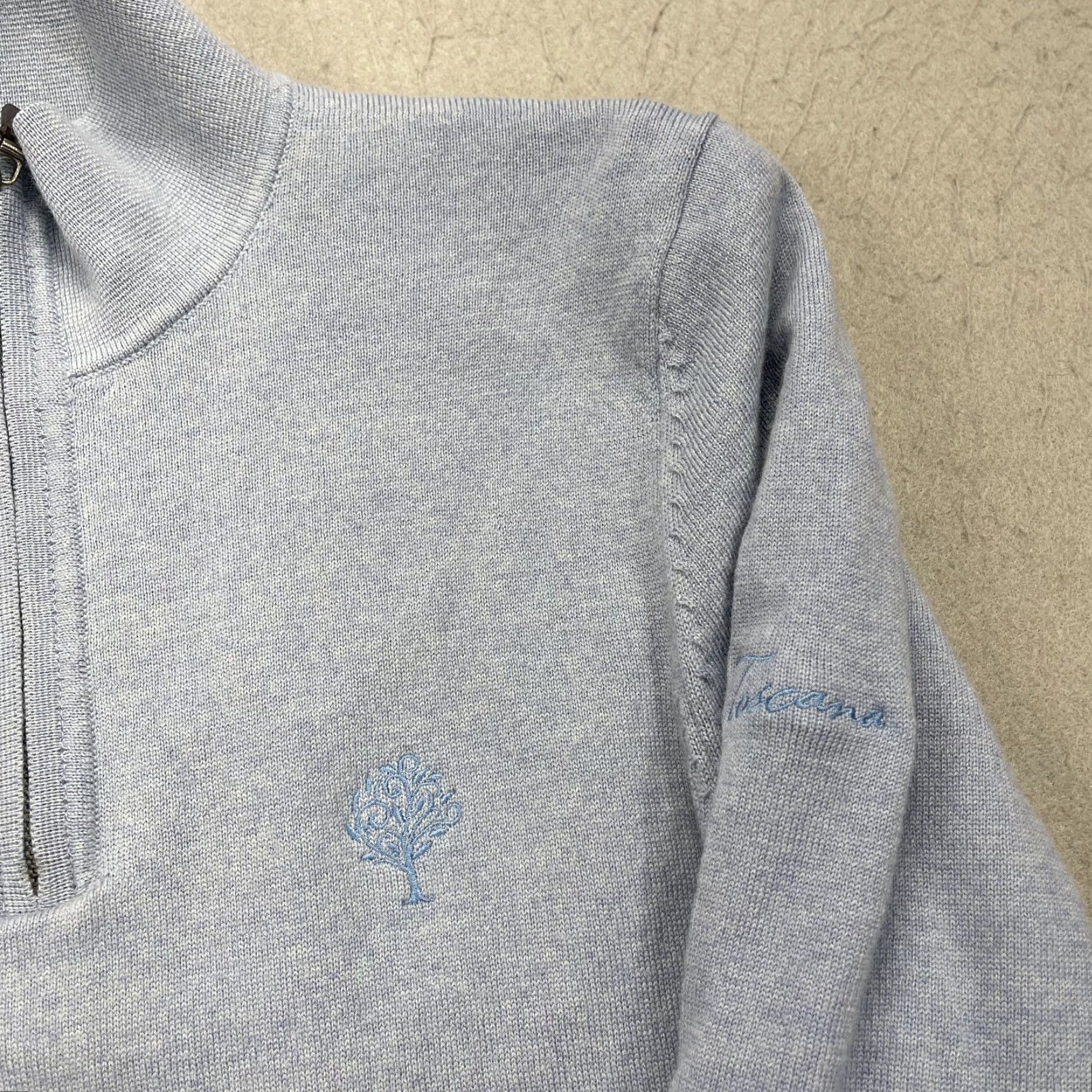 Vintage Fairway & Greene Golf Sweater Mens Small Blue Toscana 1/4 Zip Wool Pullover Mock Neck Size US S / EU 44-46 / 1 - 3 Thumbnail