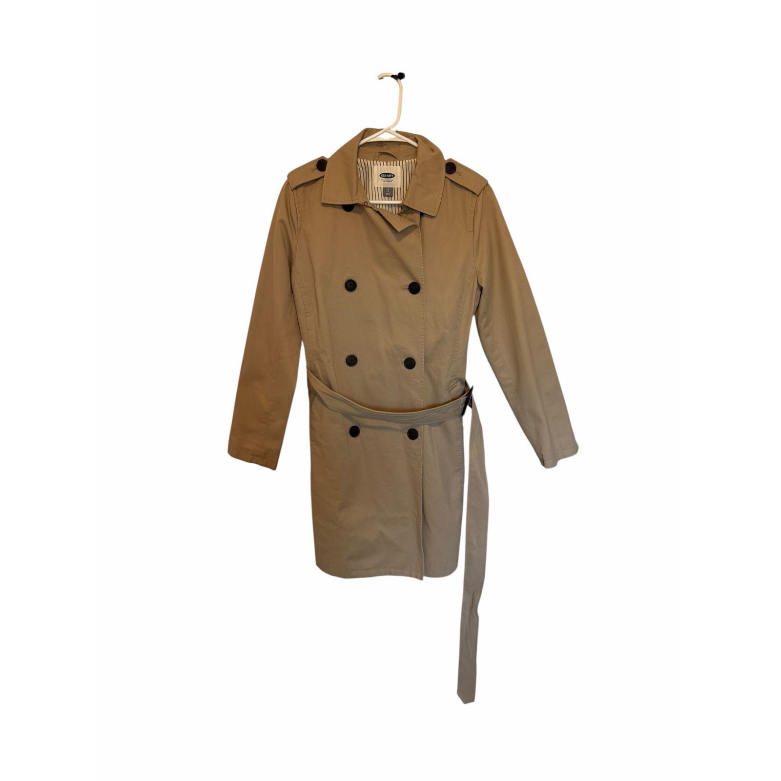 Old Navy Old Navy Tan Long Sleeve Button Water-Resistant Trench Coat Size S / US 4 / IT 40 - 3 Thumbnail