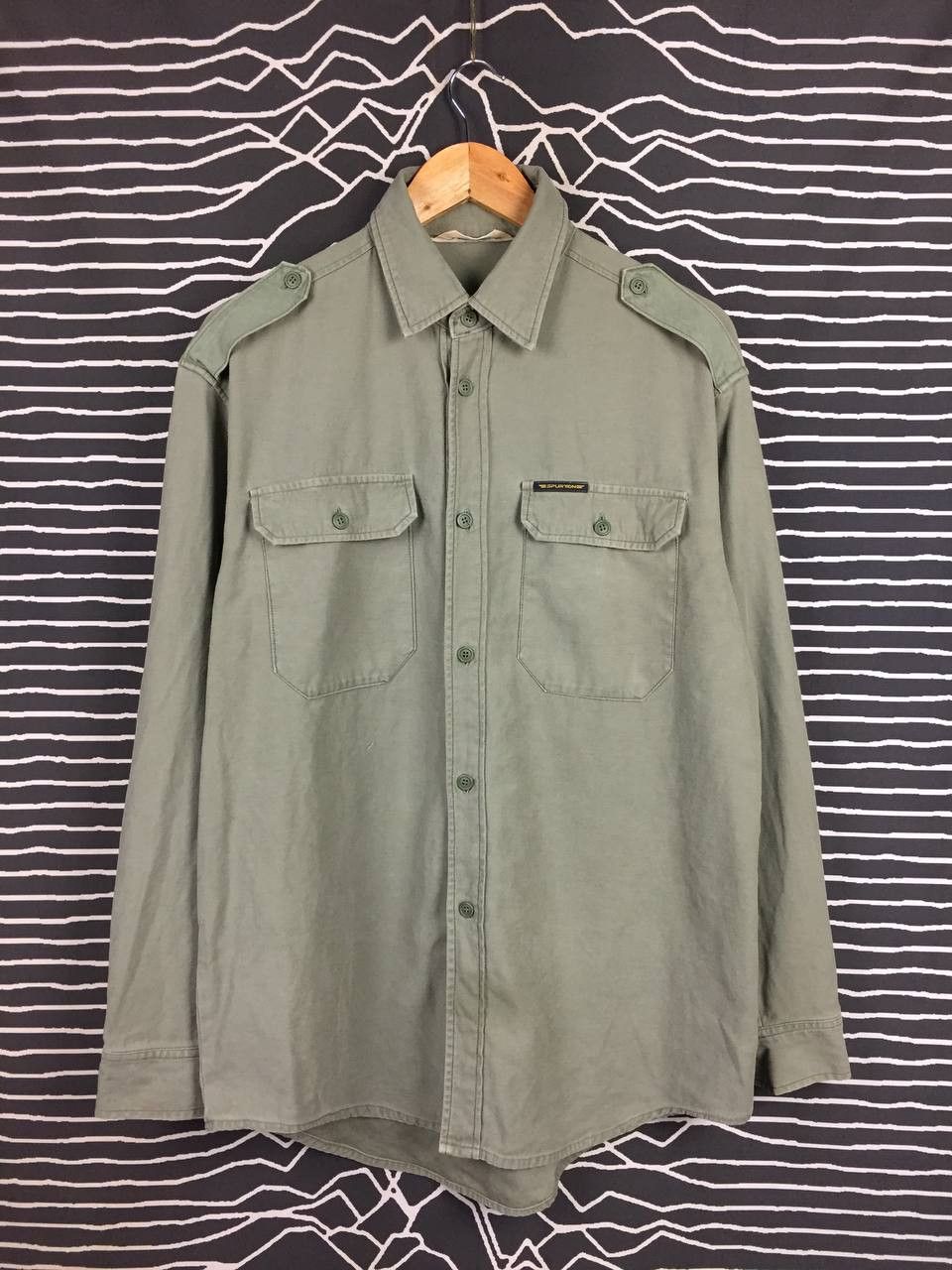 Japanese Brand Vtg Spurtion Olive Green Military Workwear Shirt Size US XL / EU 56 / 4 - 1 Thumbnail