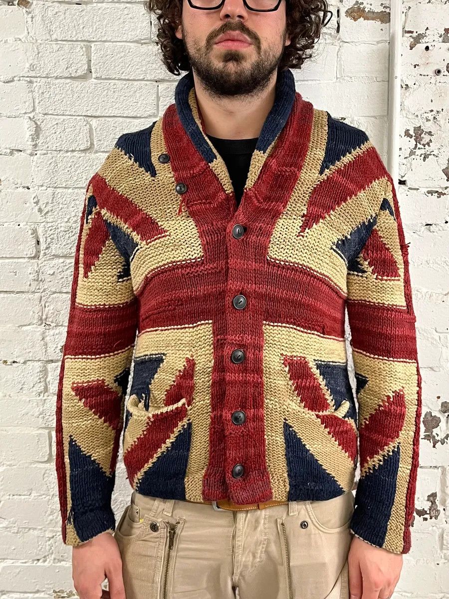 Polo Ralph Lauren 2000s Ralph Lauren Denim & Supply Wool UK Flag Buttoned Cardigan Sweater Size US S / EU 44-46 / 1 - 2 Thumbnail