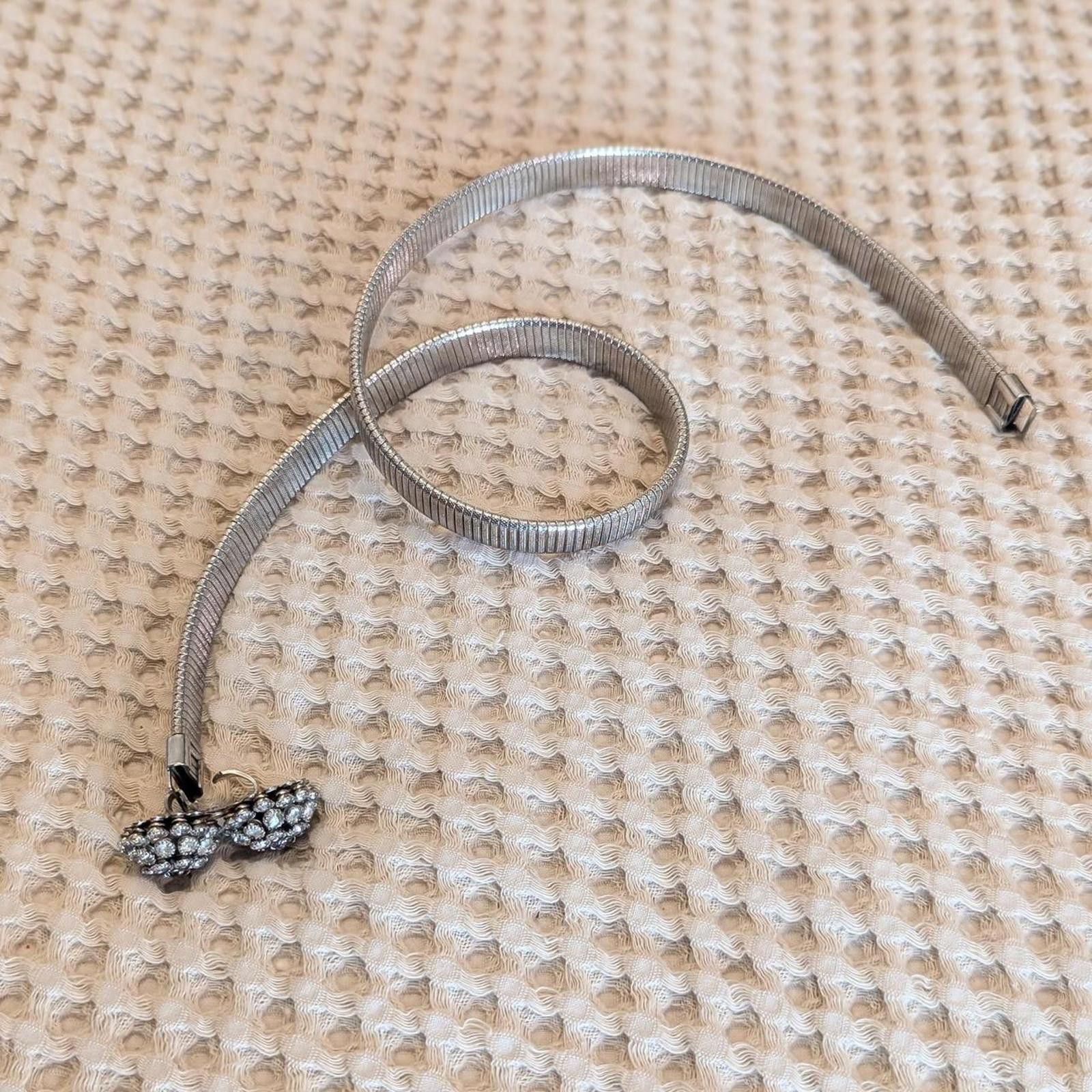 Other Retro Silver Coiled Stretch Jeweled Waist Belt Size ONE SIZE - 6 Thumbnail