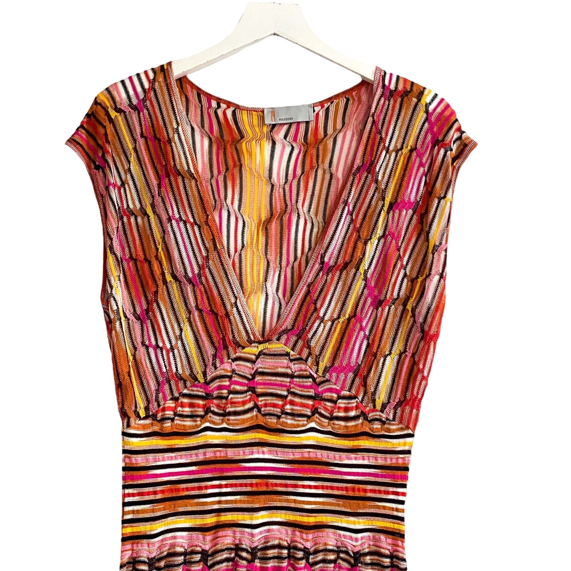 Missoni M Missoni Orange/Pink stripe dress, size US 10 Size L / US 10 / IT 46 - 5 Thumbnail