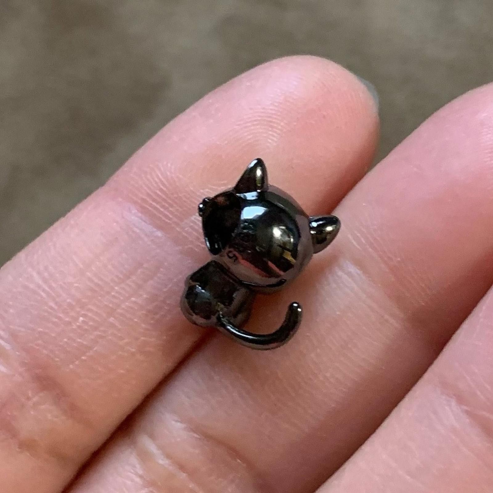 Other NWOT Black Cat Crystal Heart Charm Sterling Silver 925 Size ONE SIZE - 10 Thumbnail