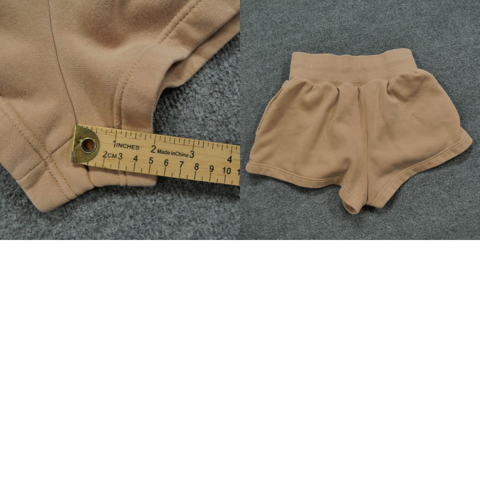 Nike Nike Shorts Womens XS Tan High Waist Sweat Lounge Gym Drawstring Swoosh Logo Size 26" / US 2 / IT 38 - 8 Thumbnail