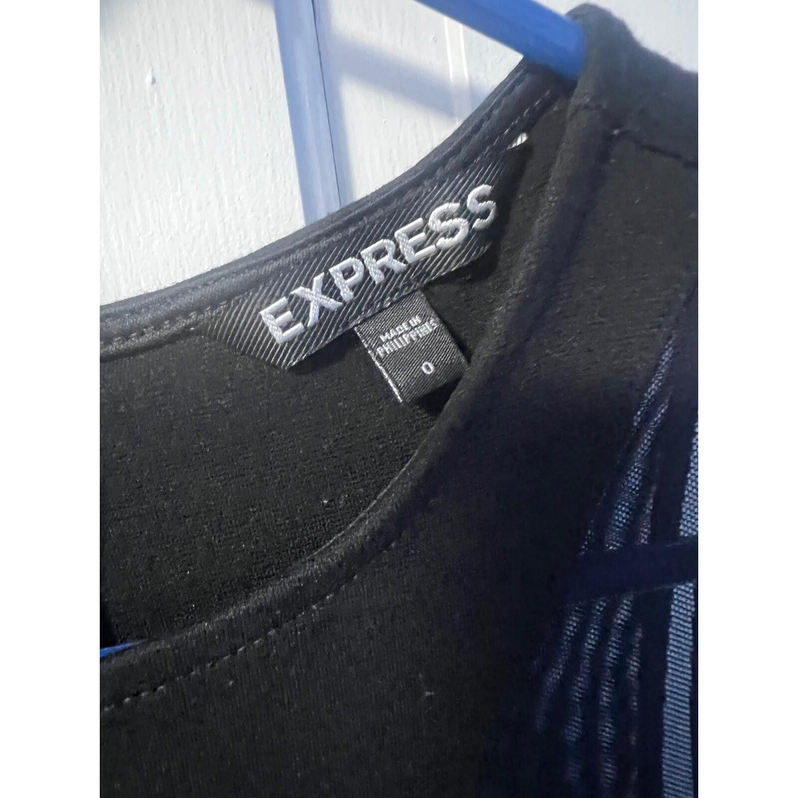 Express Express Womens Black Mesh Panel Bodycon Mini Dress Size 0 Size XS / US 0-2 / IT 36-38 - 2 Thumbnail