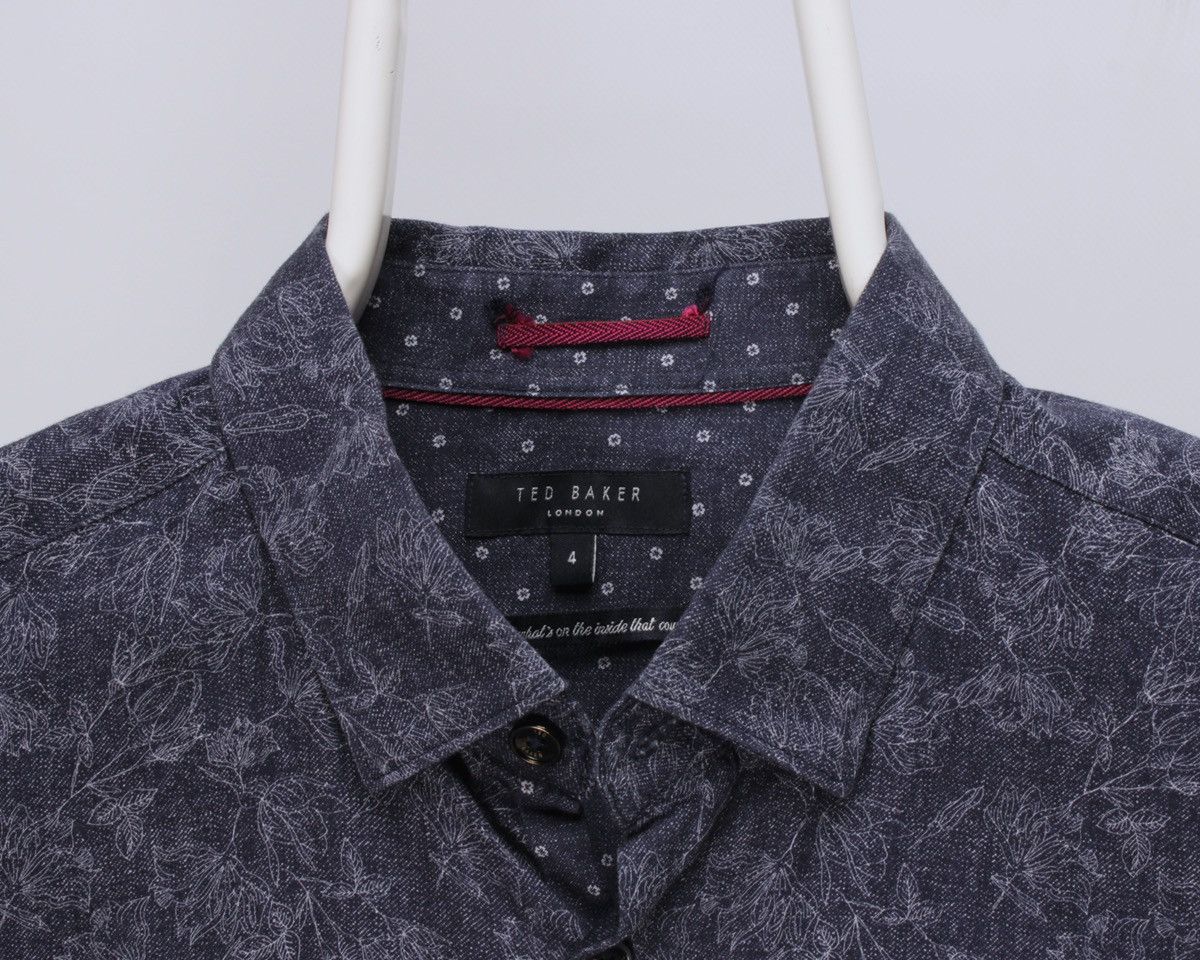 Designer × Ted Baker TED BAKER Marais Floral Geo Printed Long Sleeve Button Shirt Size US M / EU 48-50 / 2 - 6 Thumbnail