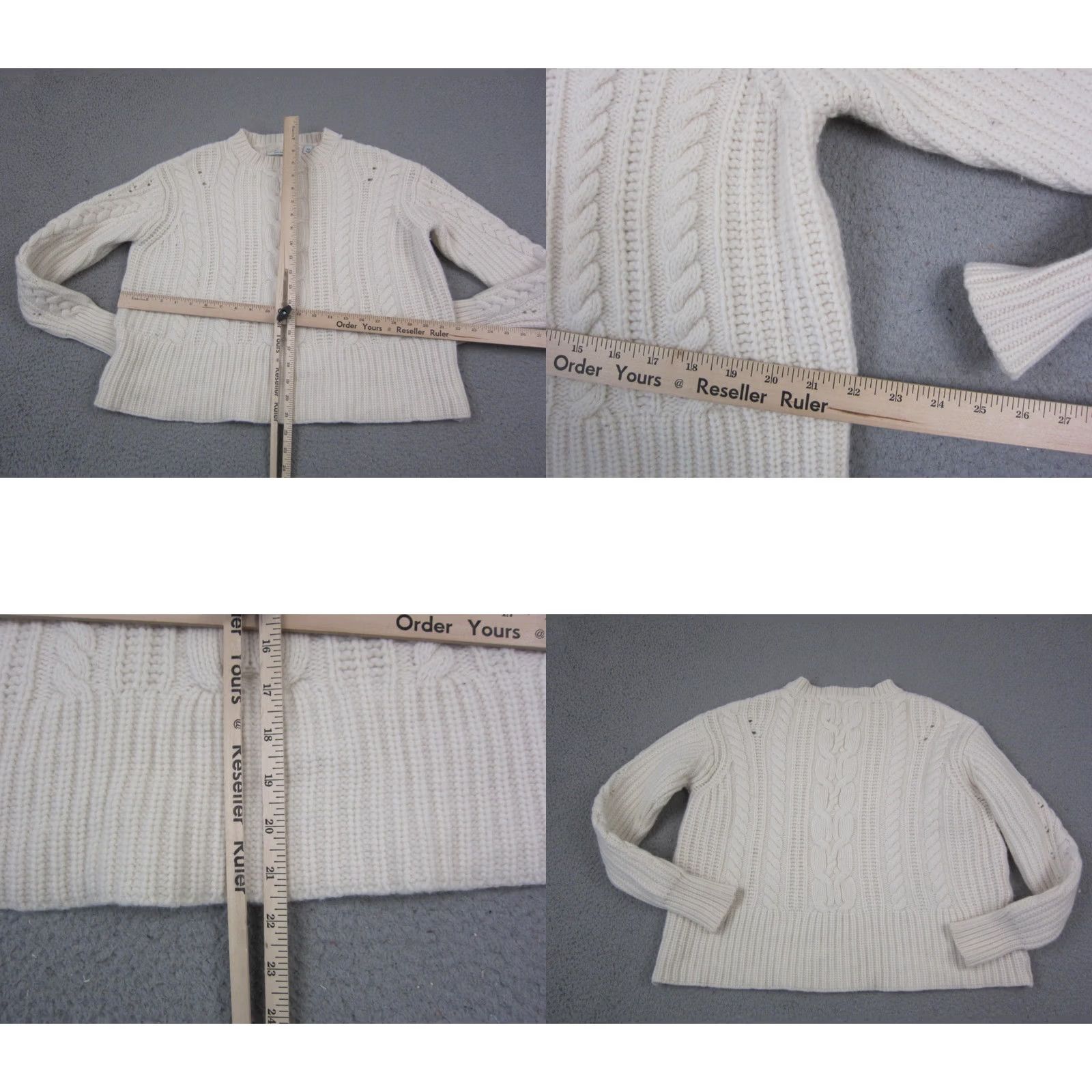 Country Road VINTAGE Country Road Sweater Womens 2XS Cream Merino Wool Cable Knit Crew Neck Long Sleeve 90s Winter Fall Pullover Mens Womens Girls Boys Size XXS / US 00 / IT 34 - 8 Thumbnail