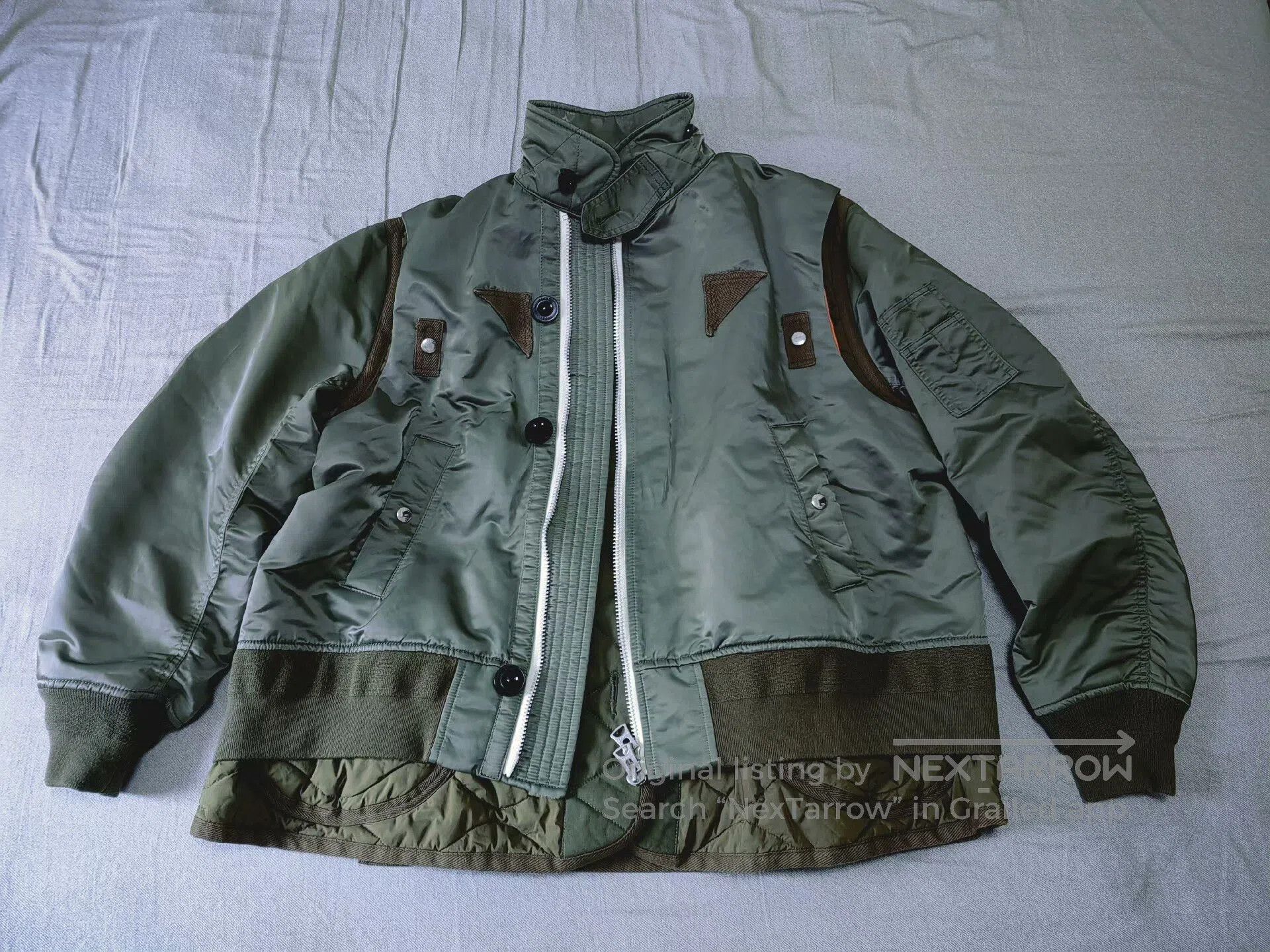 sacai nylon twill mix bomber jacket.