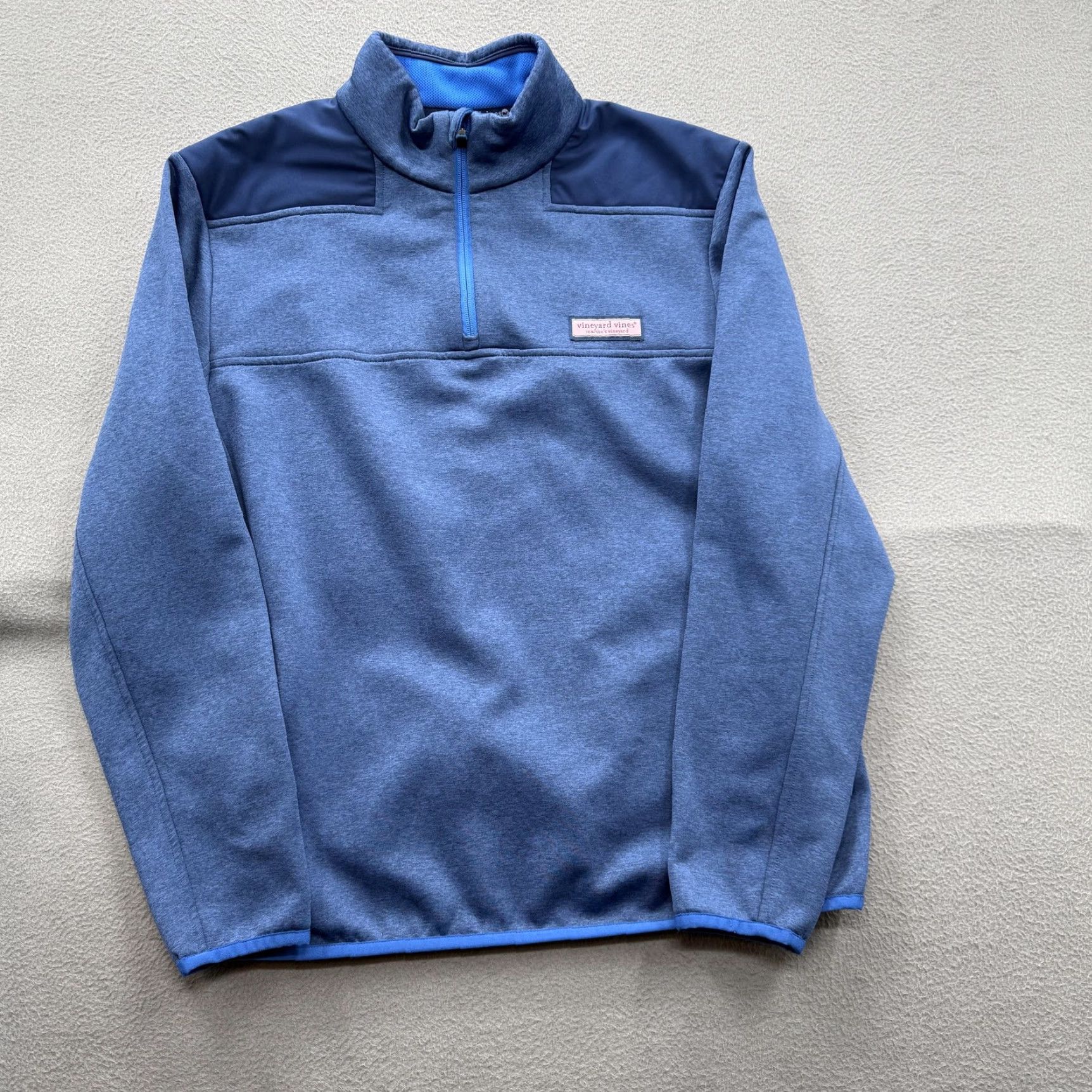 Vineyard Vines Vineyard Vines Sweatshirt Mens M Blue 1/4 Zip Mock Neck Fleece Pullover Size US M / EU 48-50 / 2 - 2 Thumbnail