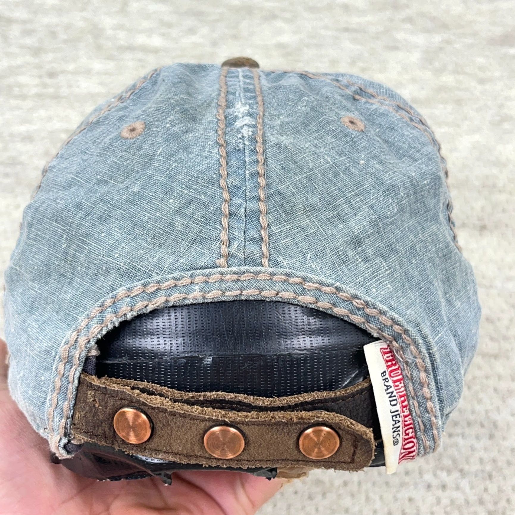 True Religion VINTAGE True Religion Hat Cap Strap Back Buddha Patch Distressed Y2K Size US 35 - 7 Thumbnail